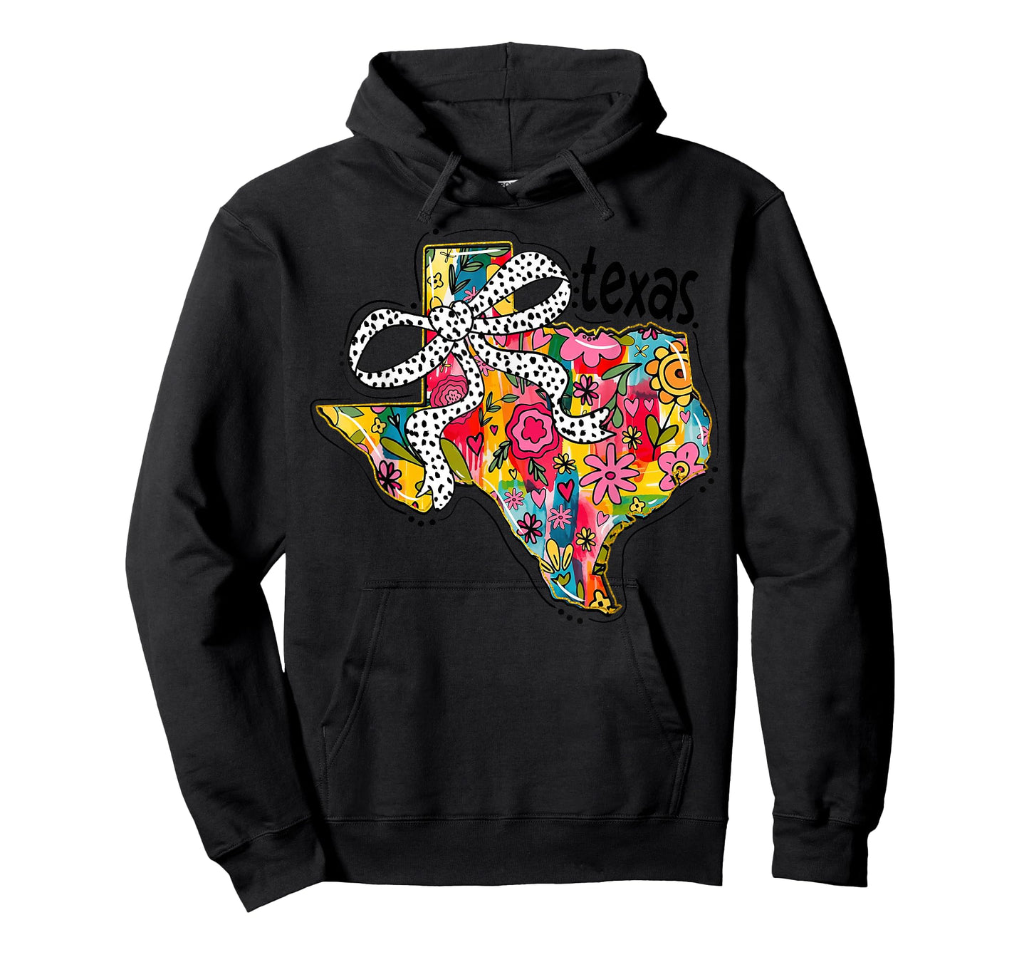 Girly Texas State Map Floral Coquette Bow 4th of July USA T-Shirt
