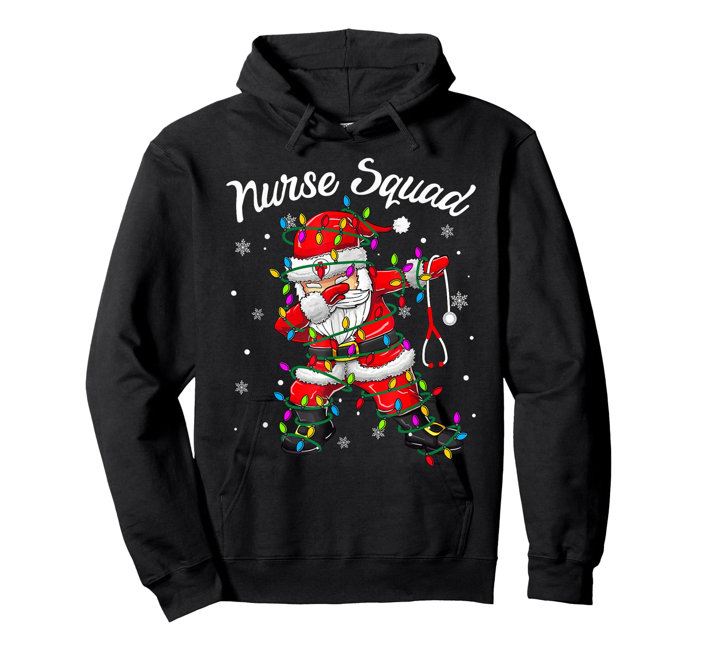 Christmas Scrub Xmas Light Dabbing Santa Scrubs Nurse Squad T-Shirt