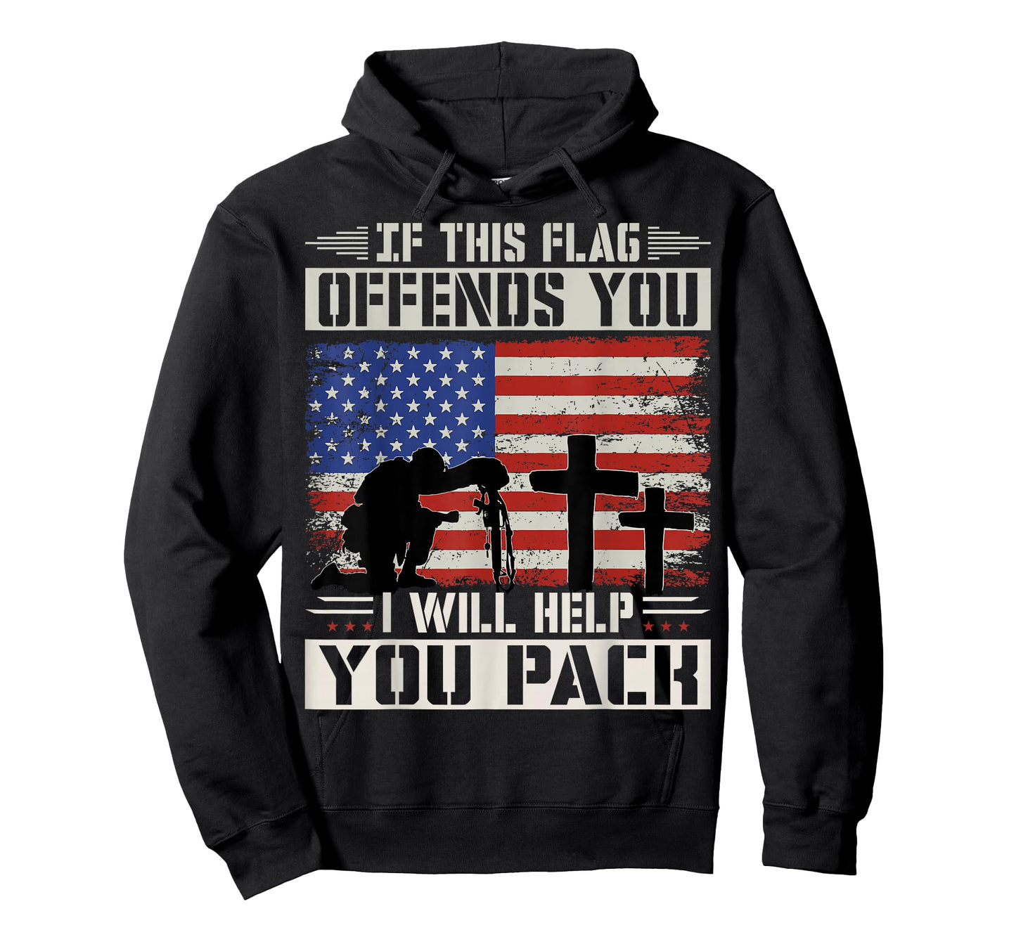 If This Flag Offends You I'll Help You Pack US Flag T-Shirt
