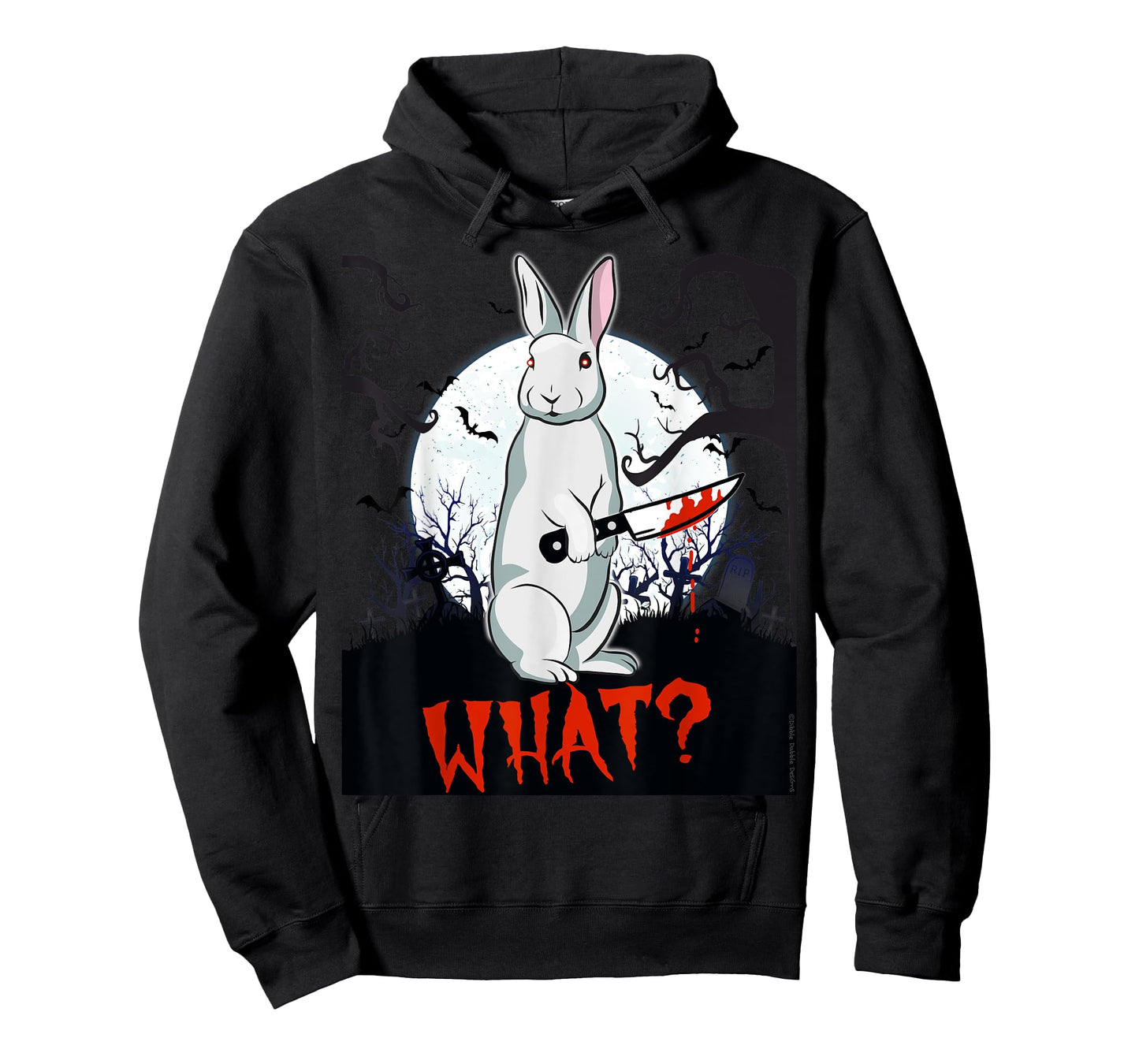Halloween Killer Rabbit with Knife WHAT? - Adult Halloween T-Shirt