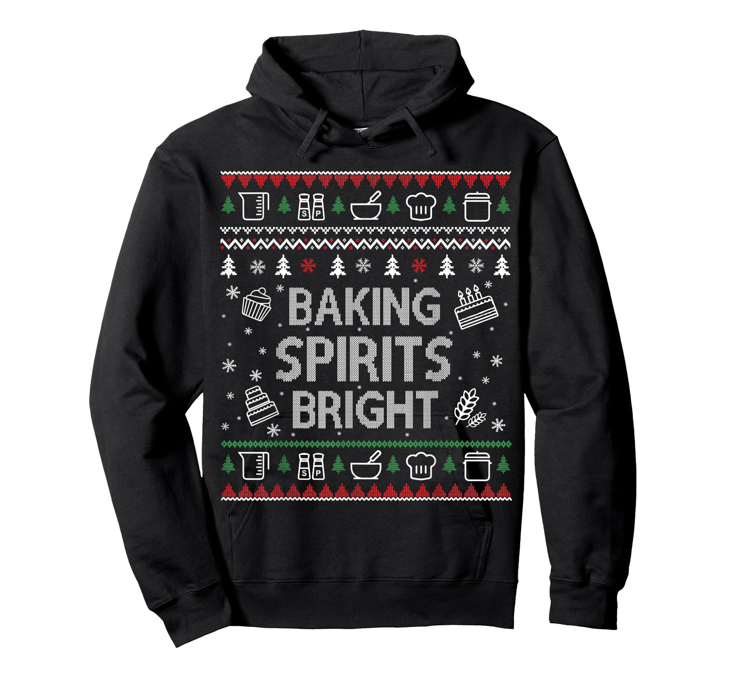 Baking Spirits Bright Ugly Christmas Sweater Holiday Bakers T-Shirt