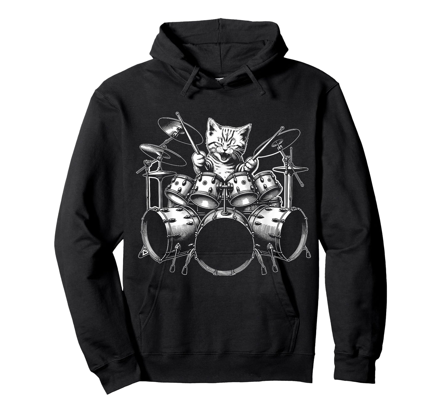 Kitten Rock Band Funny Kitty Drummer Cat Playing Drums T-Shirt