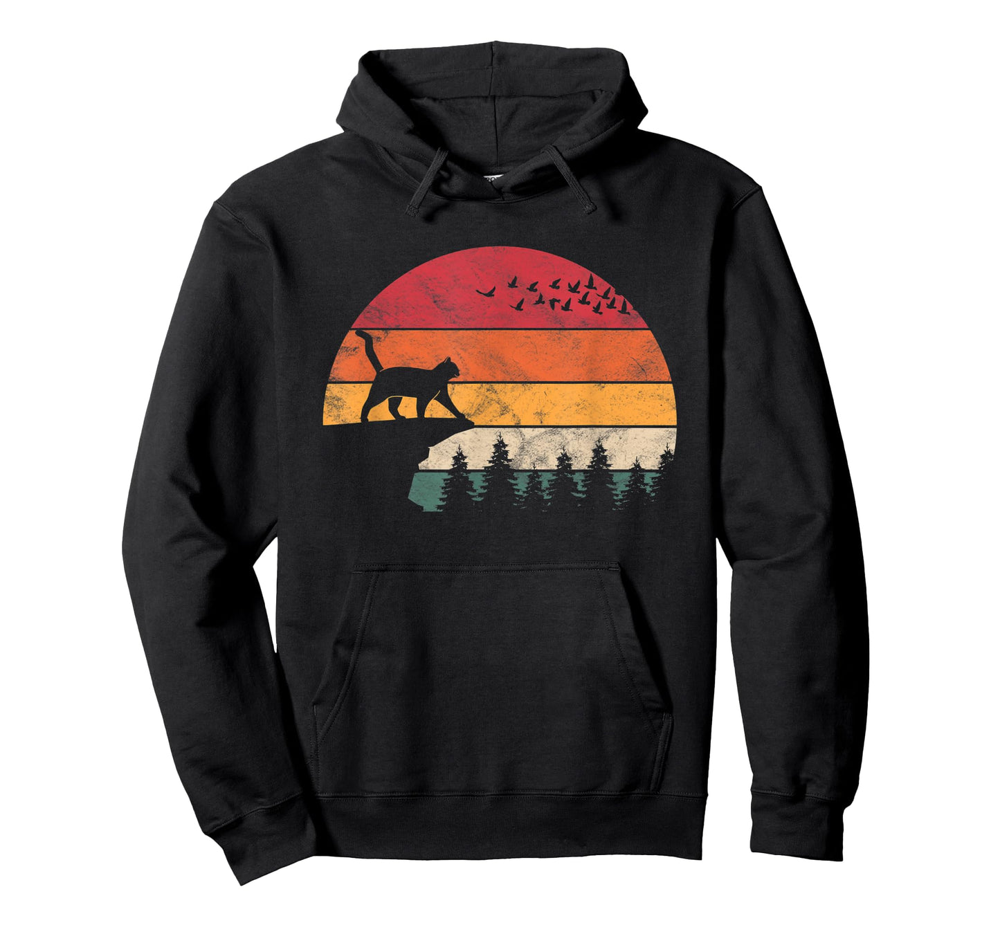 Cat Retro Sunset Cat Lover For Men and Women T-Shirt