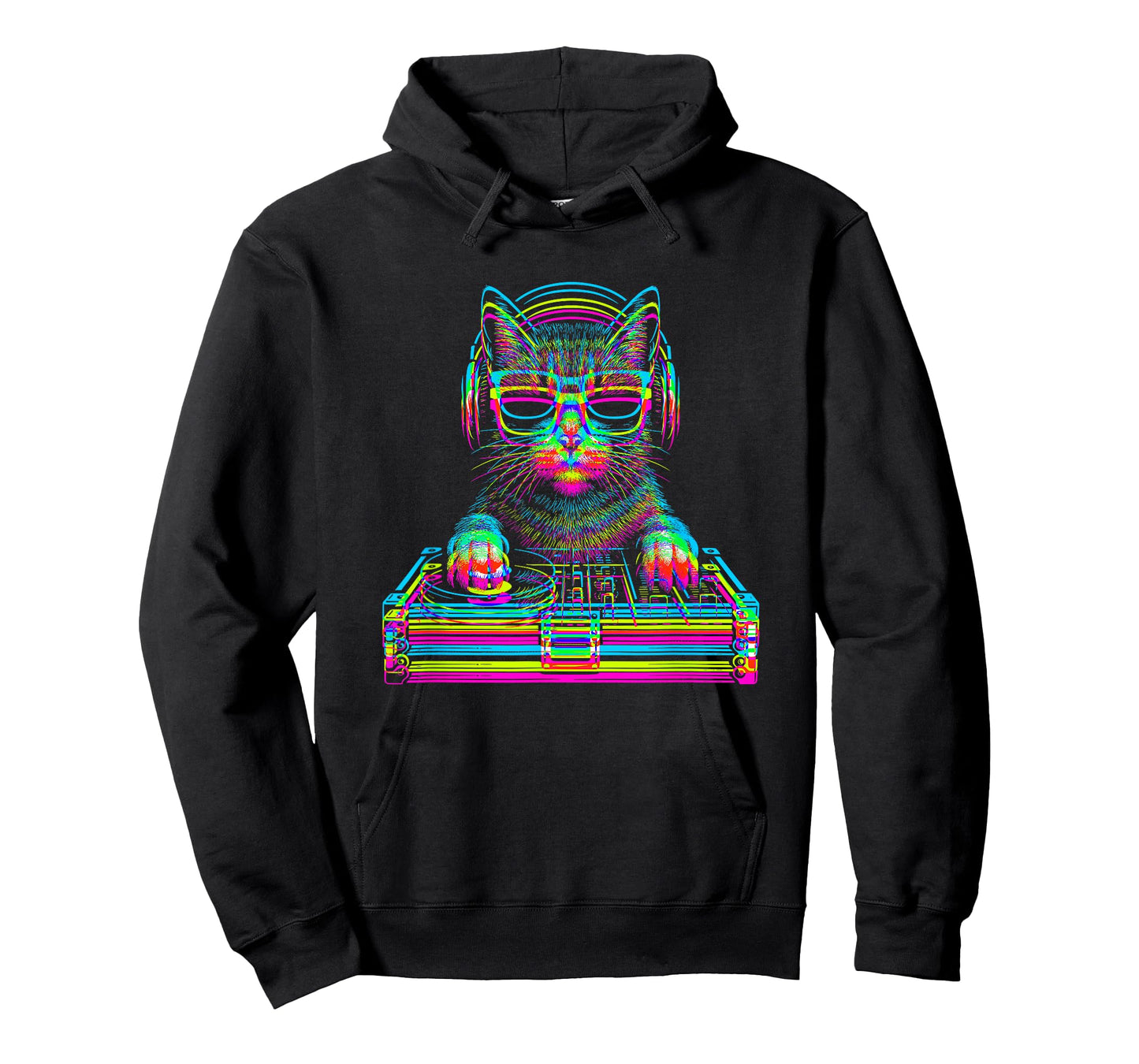 Vaporwave Cat DJ Techno Rave EDM Music Concert Party T-Shirt