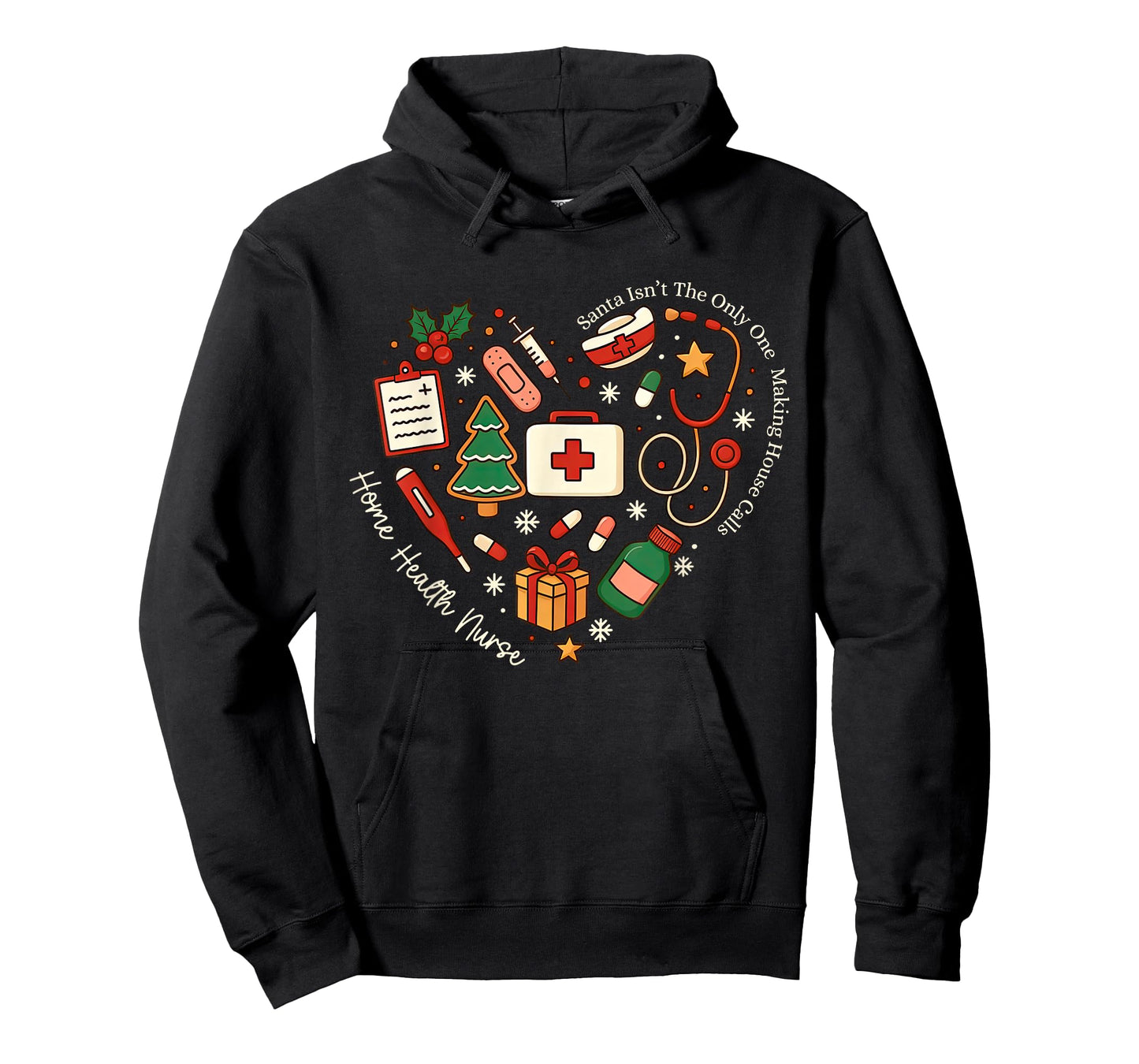 Christmas Home Health Nurse Heart Public Health Registered T-Shirt