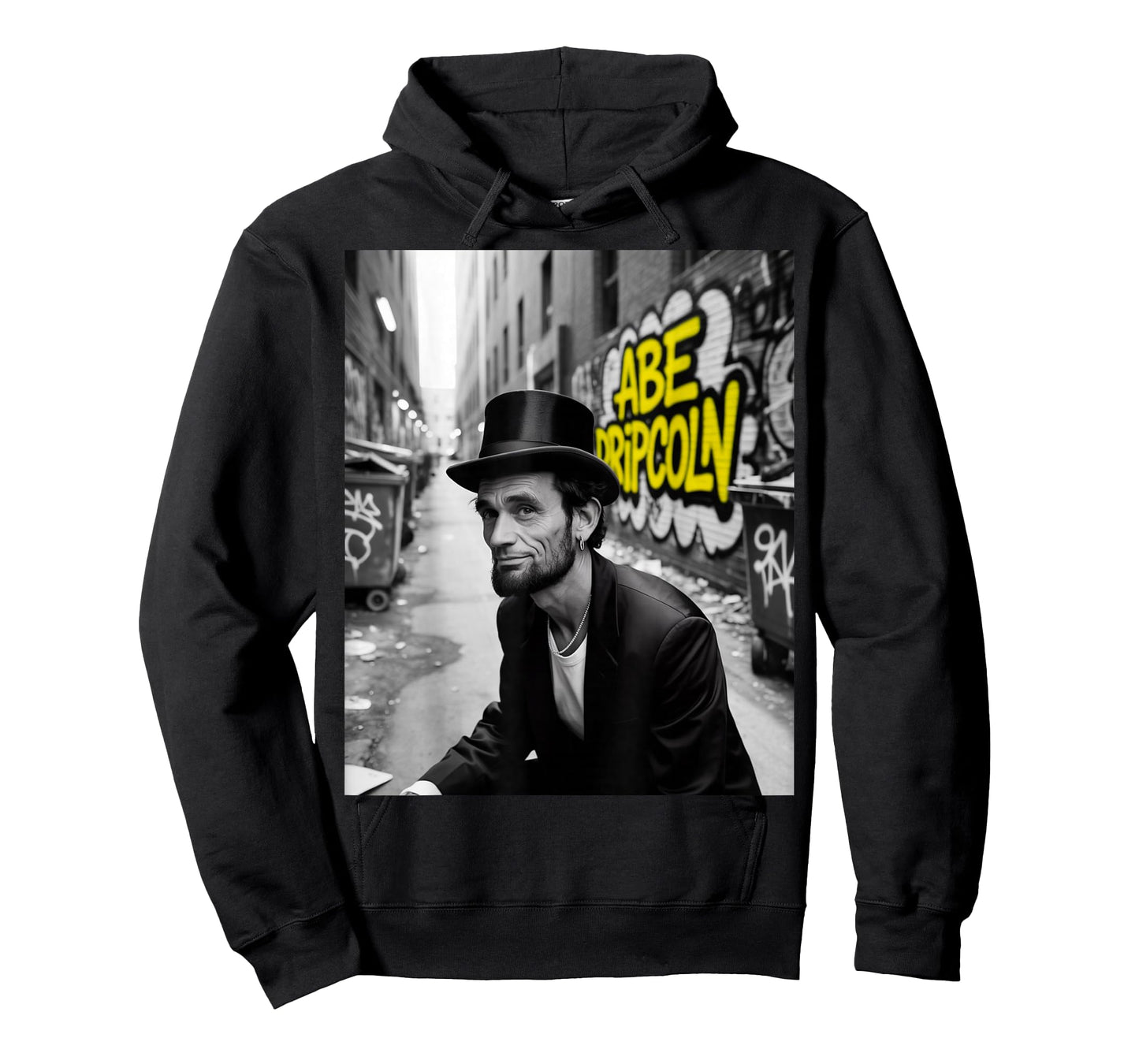 Abe Dripcoln Funny Abe Lincoln Pun Modern Photo Graffiti T-Shirt