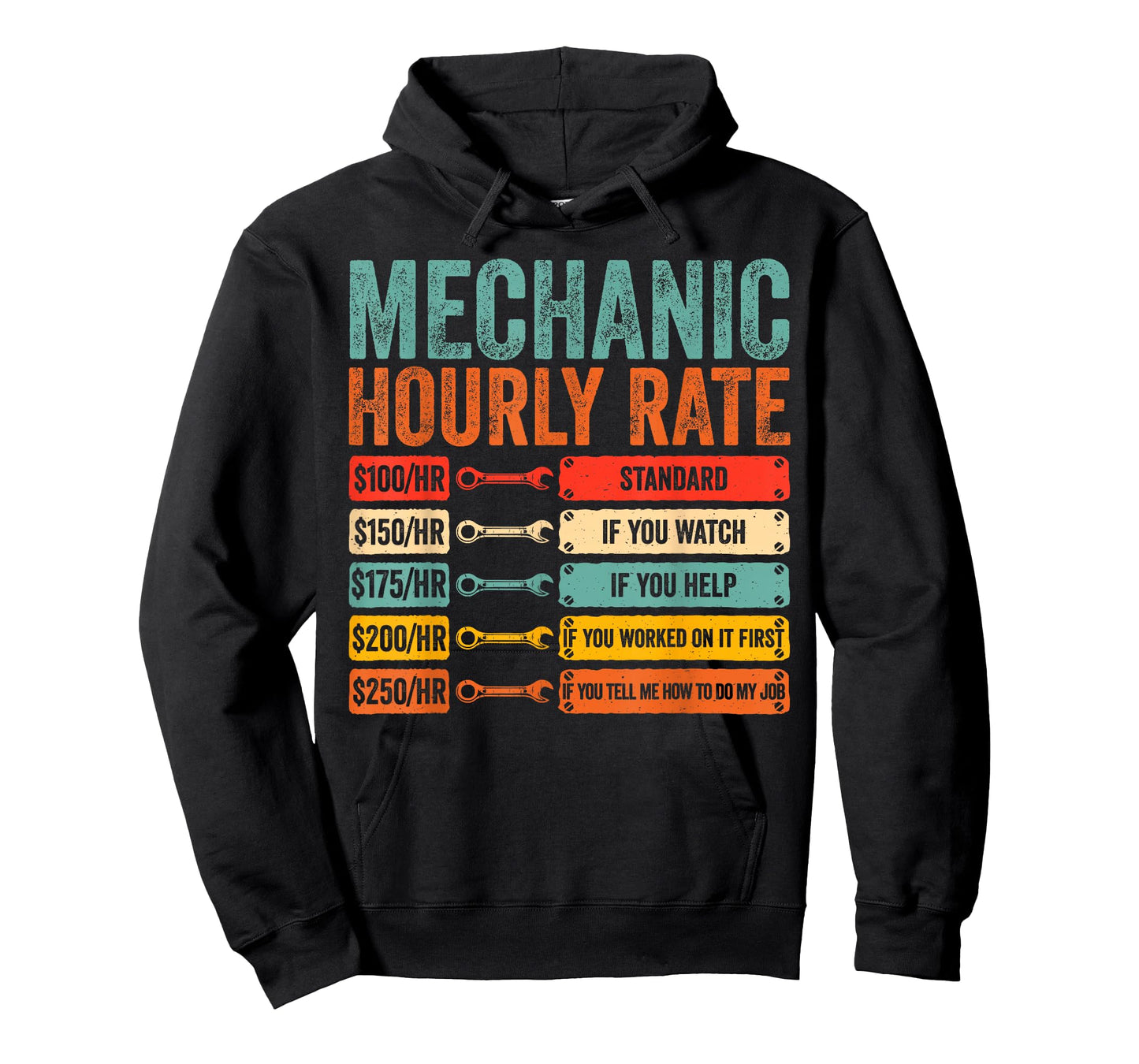 Mechanic Hourly Rate Car Mechanic Funny T-Shirt