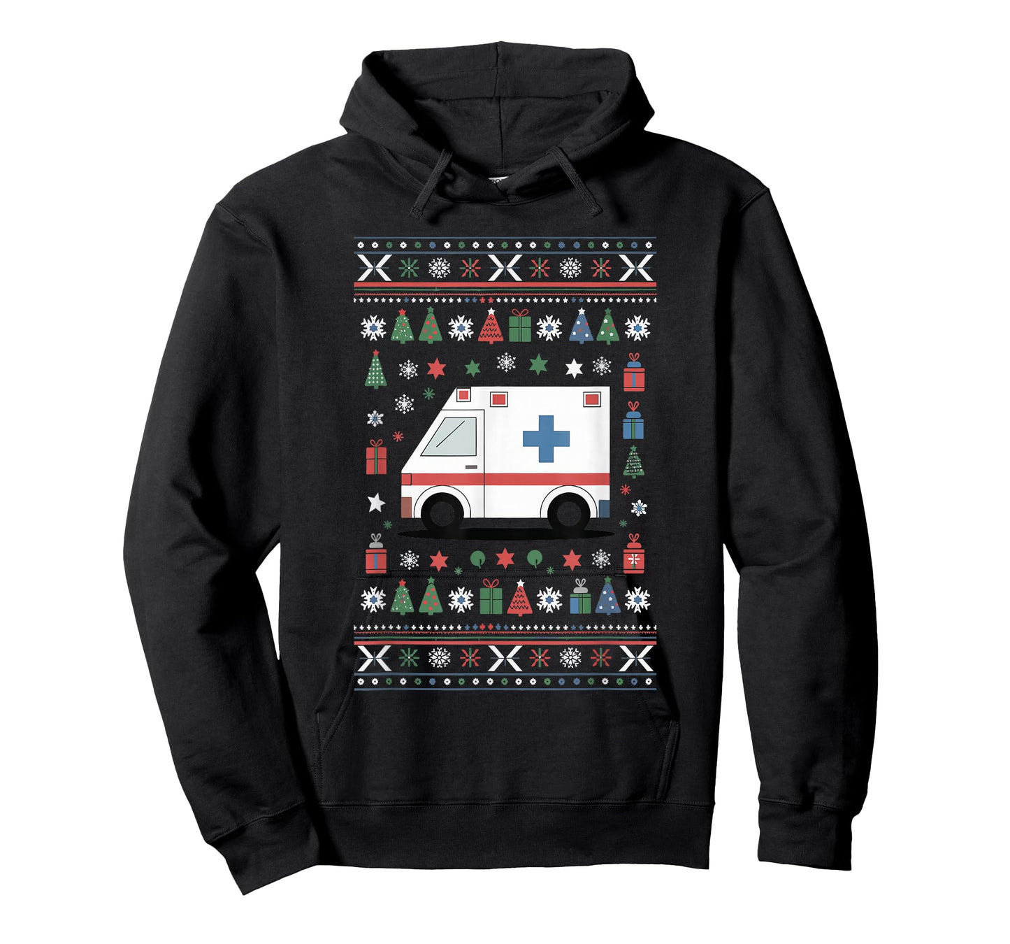 Ambulance Ugly Christmas Emergency Medical Technician T-Shirt