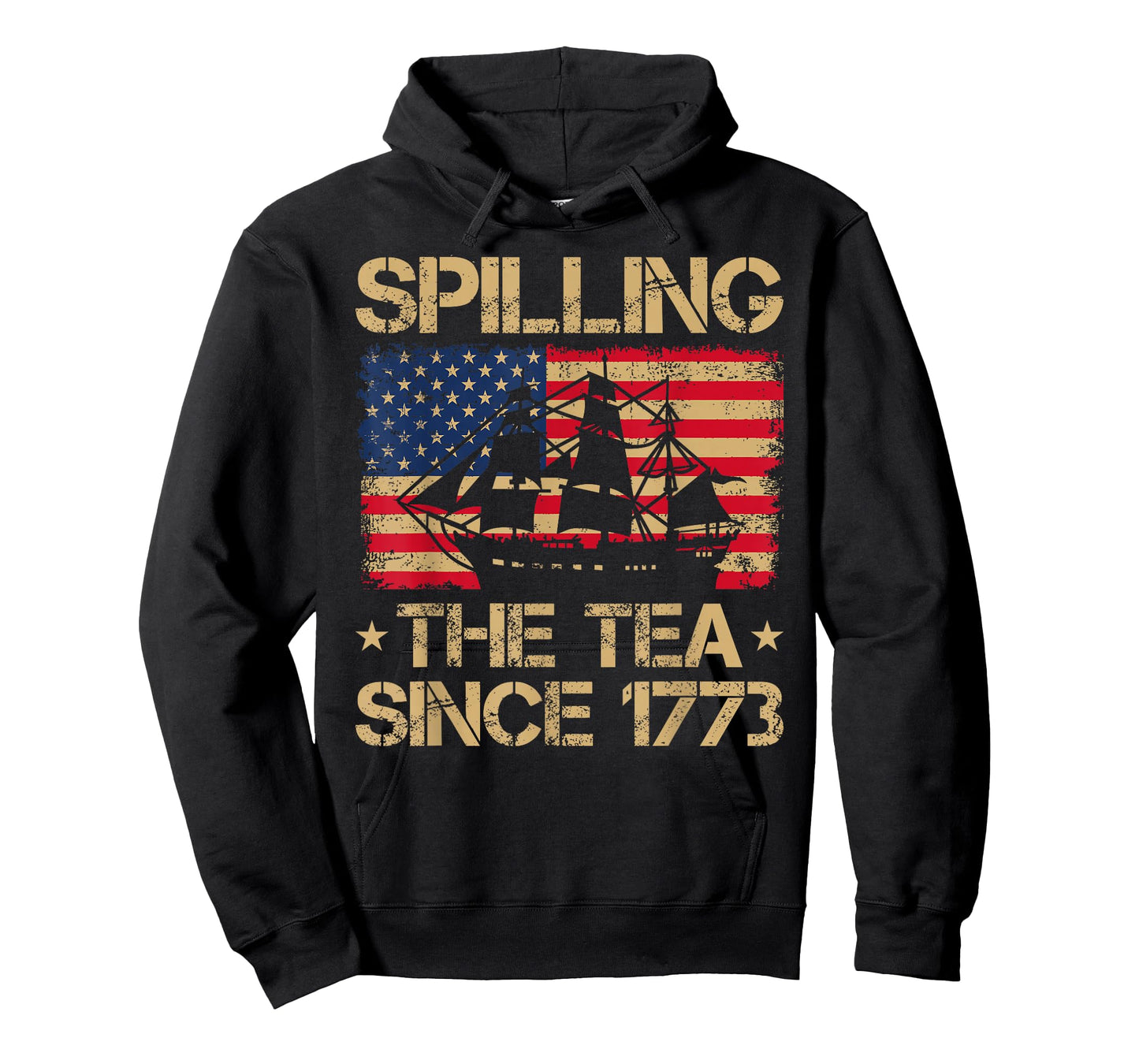 Spilling The Tea Since 1773 Vintage Us Flag 4th Of July T-Shirt