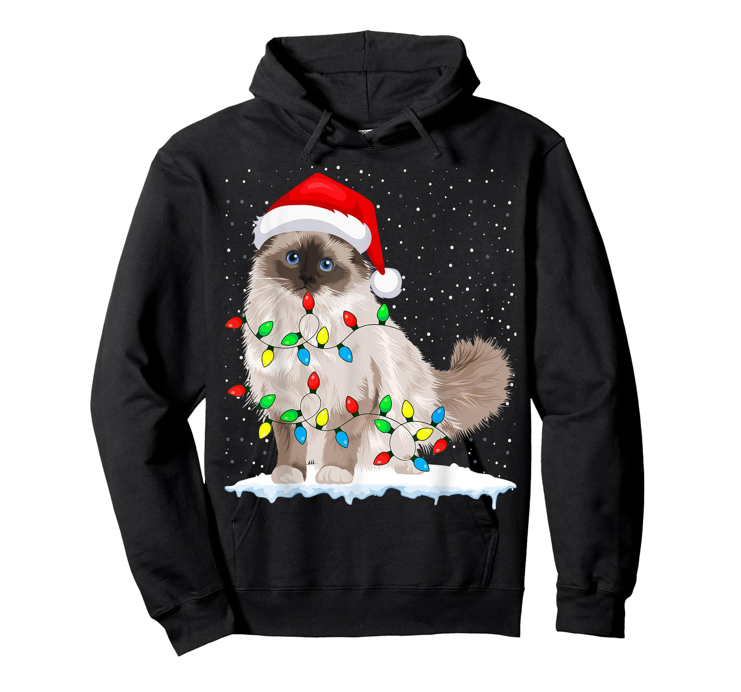 Ragdoll Cat Christmas Lights Xmas Cat Lover T-Shirt
