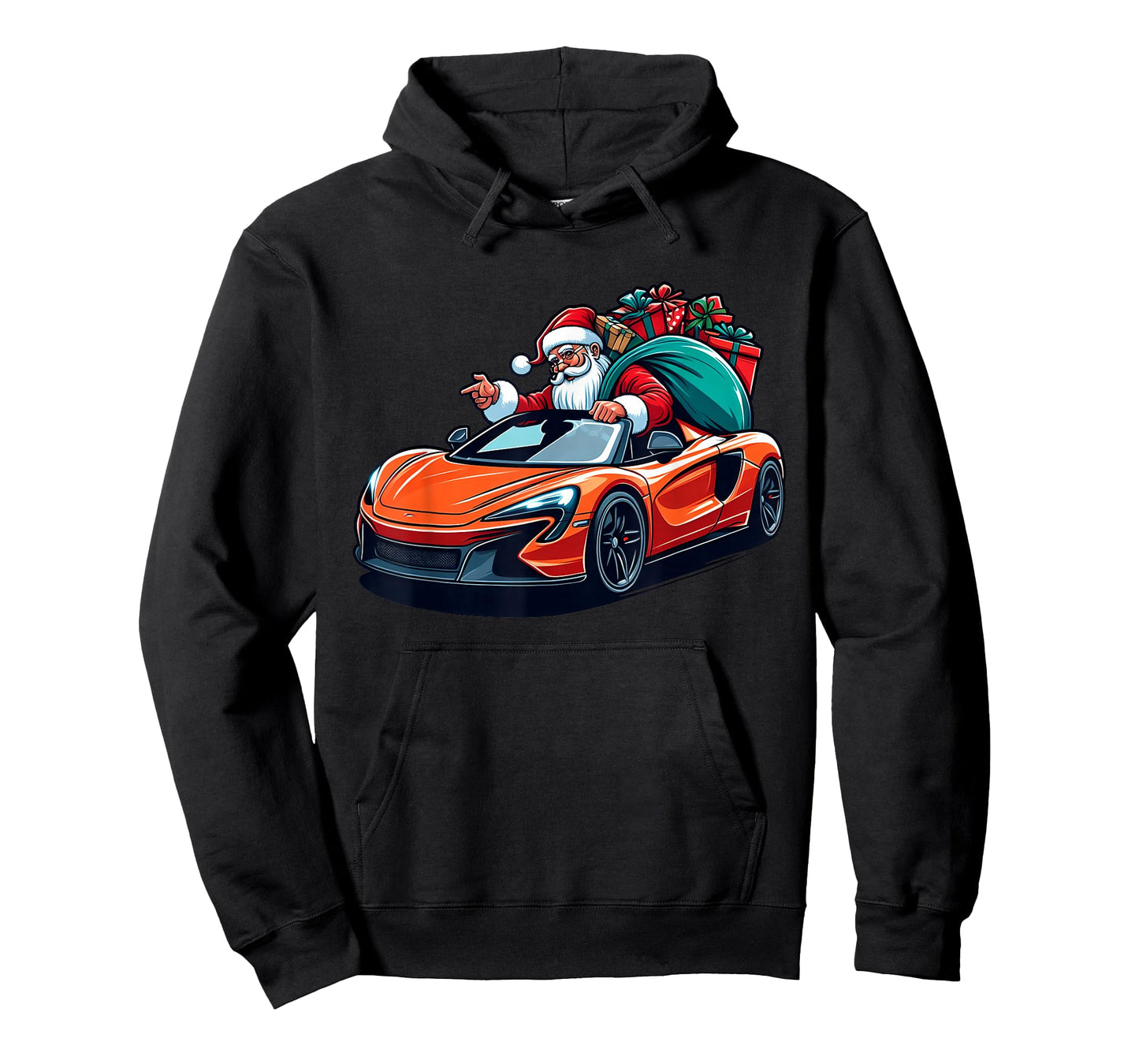 Funny Cool Santa Driving Sport Car Christmas Driver Pajama T-Shirt