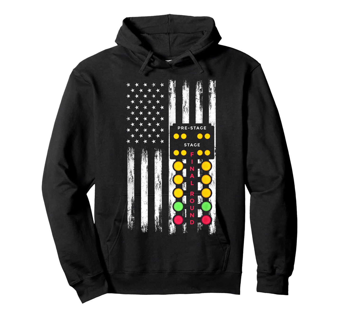 American Flag Drag Racing Strip Tree Light Dragster T-Shirt