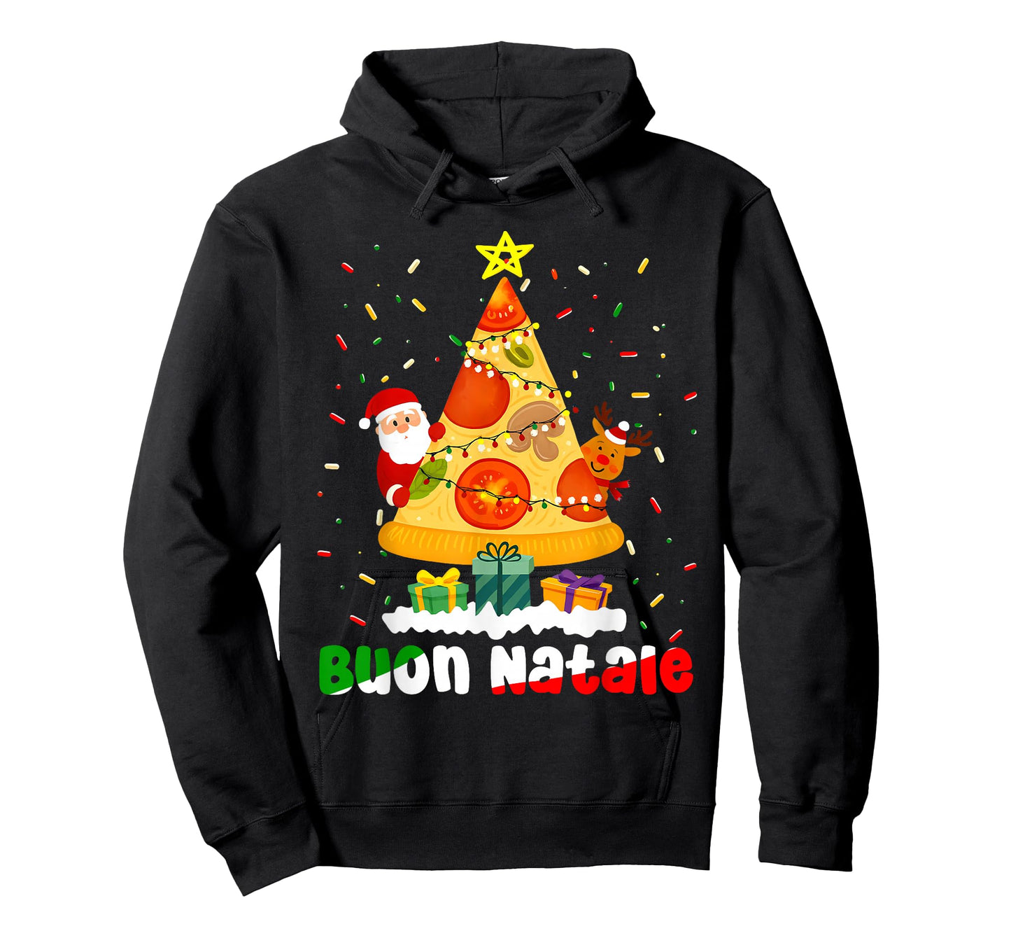 BUON Natale Italian Pizza Christmas Tree Xmas Italia Holiday T-Shirt
