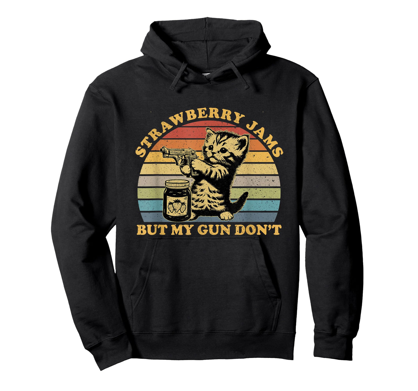 Strawberry Jams But My Gun Don't Funny Cat T-Shirt