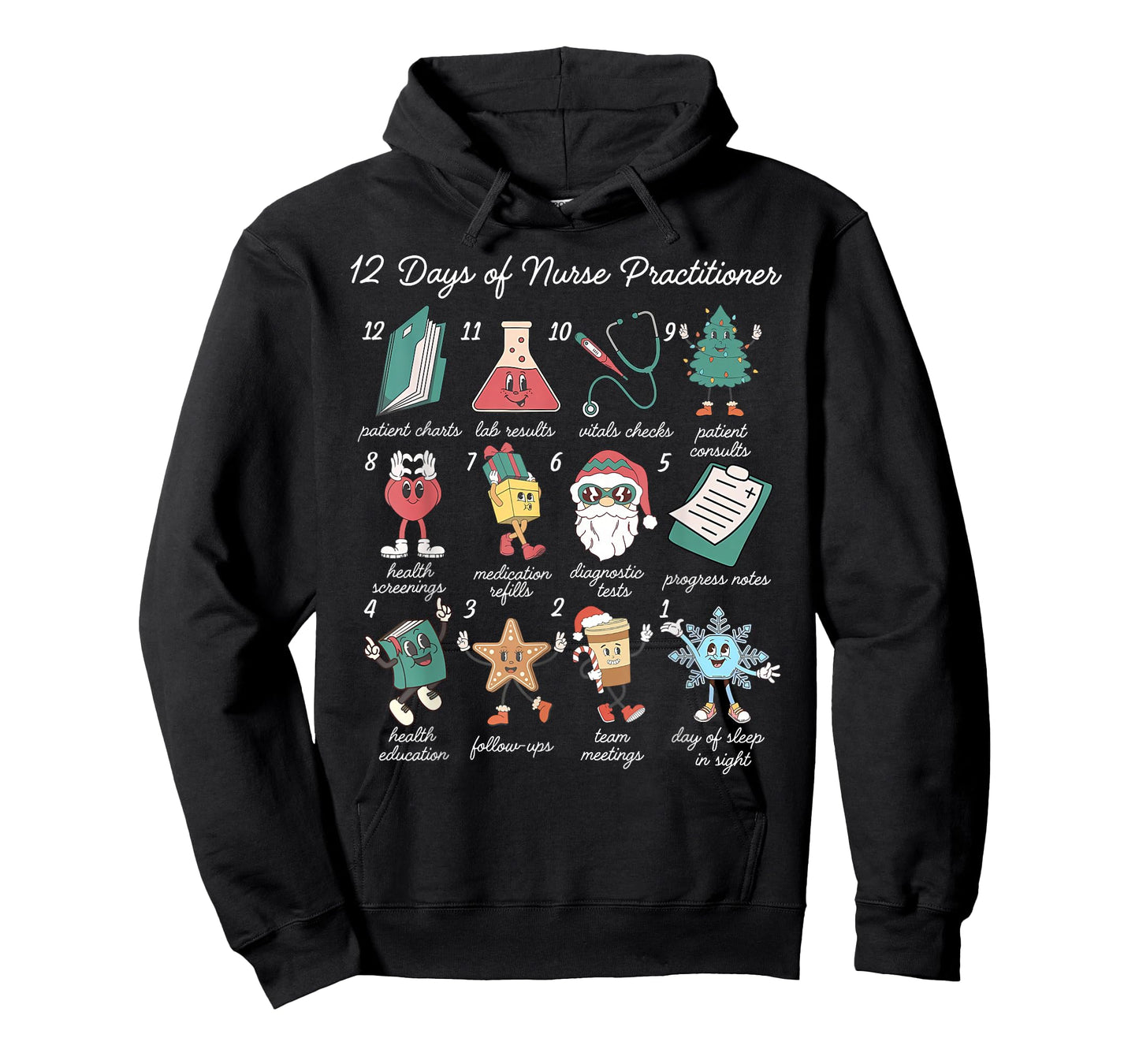 12 Days of Nurse Practitioner Medical NP Nursing Christmas T-Shirt