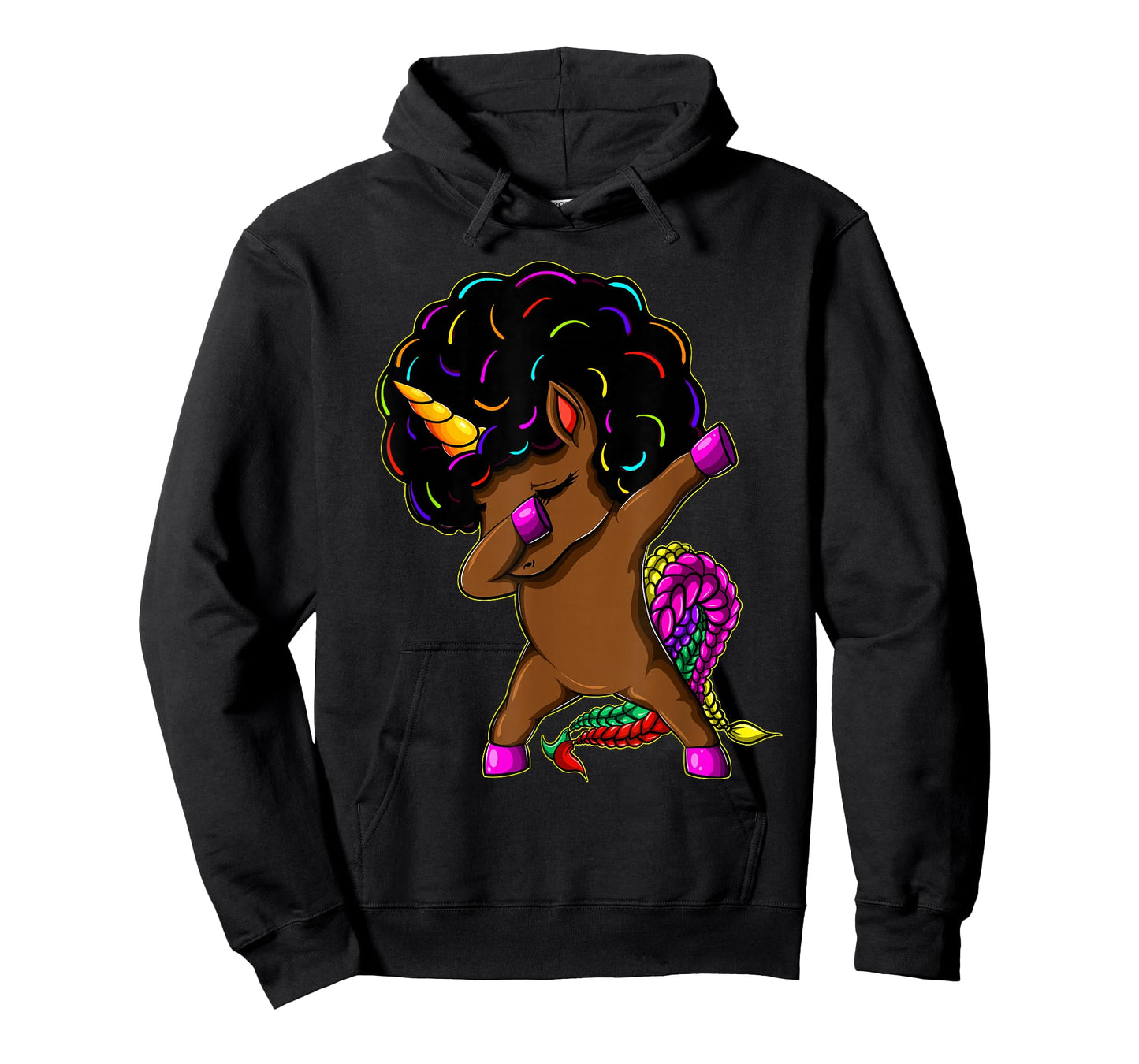 Dabbing Unicorn Afro Natural Hair Black Girl Unicorn T-Shirt