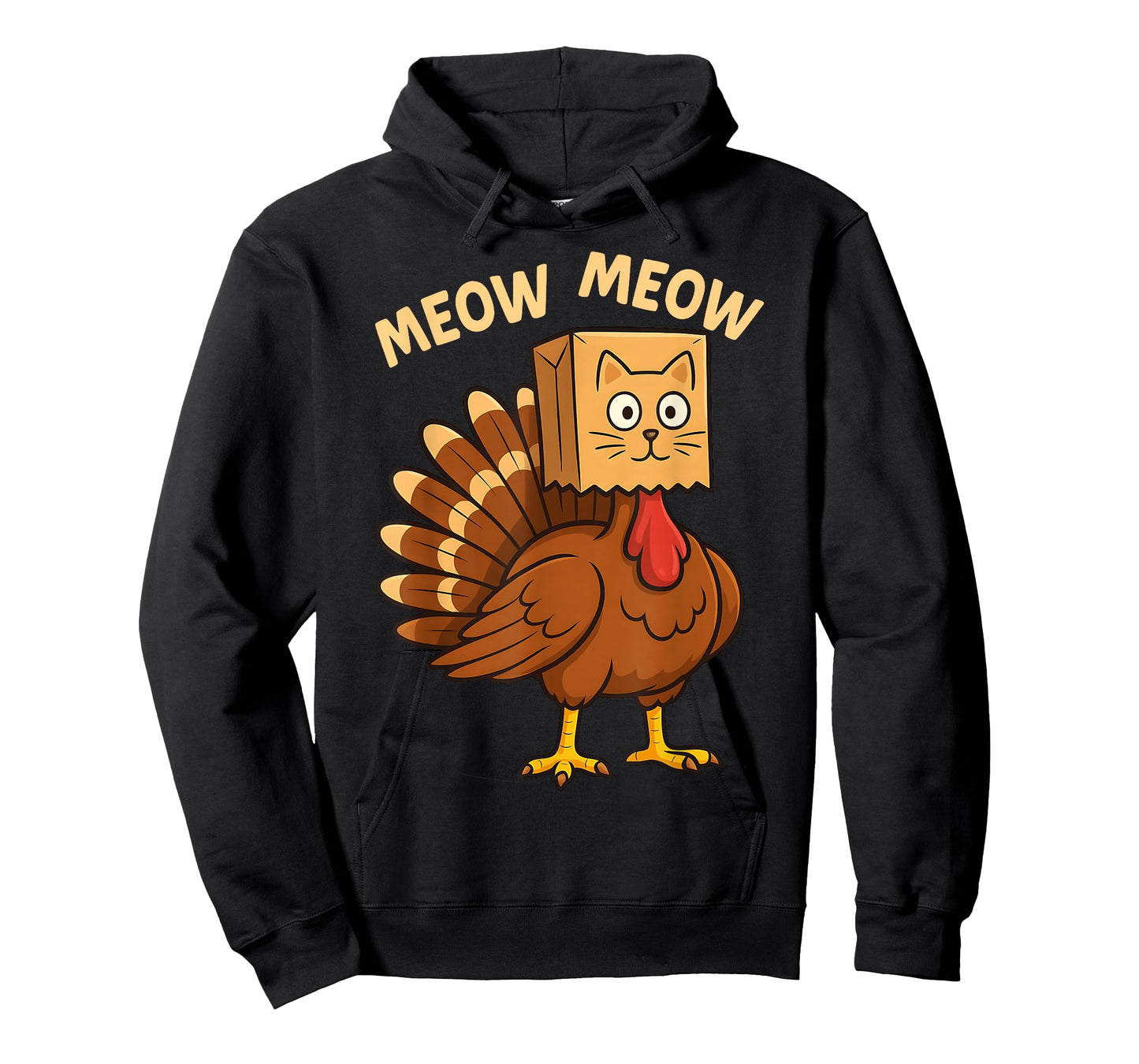 Thanksgiving Cat Costume Turkey Funny Fake Cat Meow T-Shirt