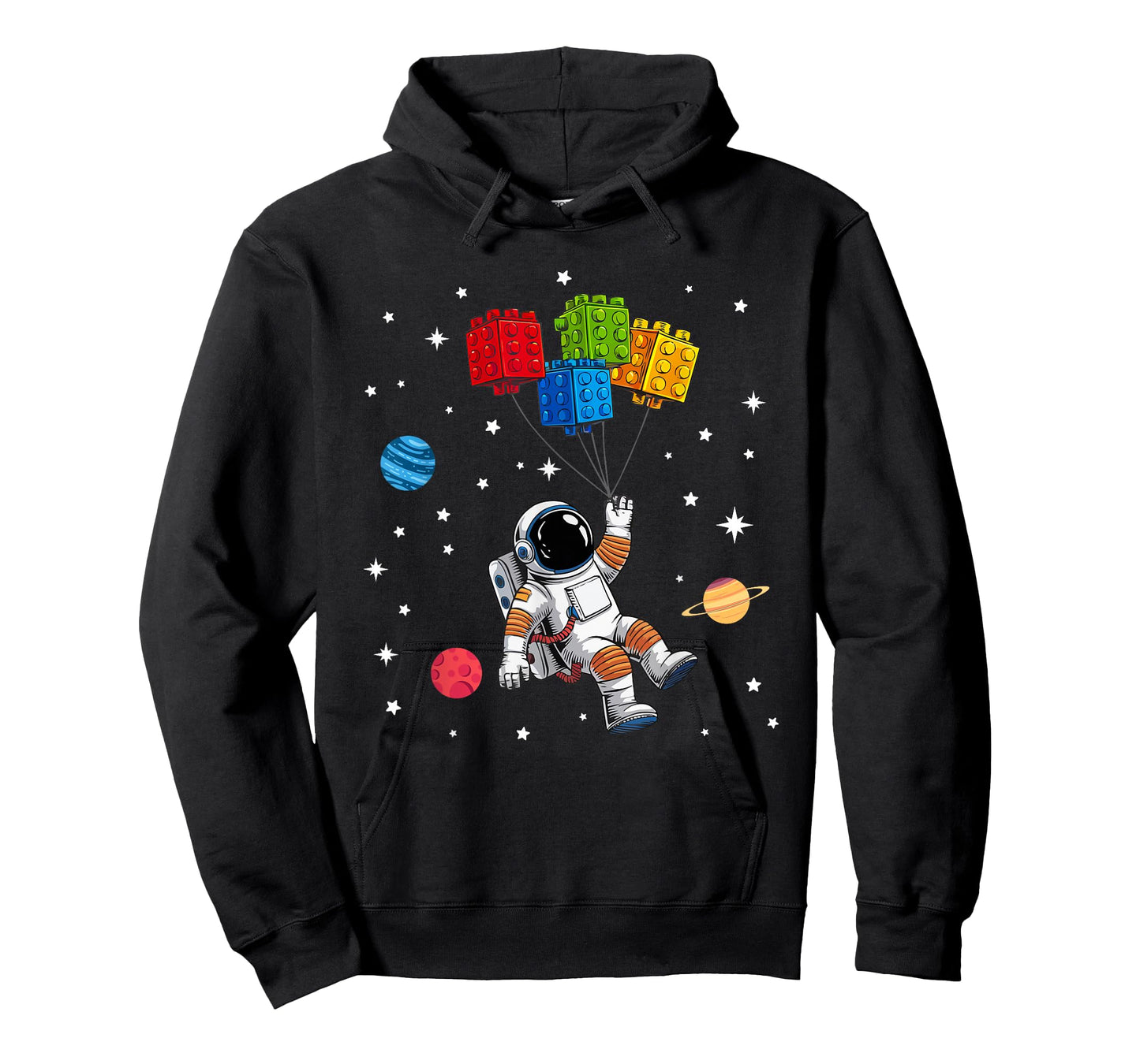 Space Astronaut Funny Building Blocks Bricks Master Builder T-Shirt
