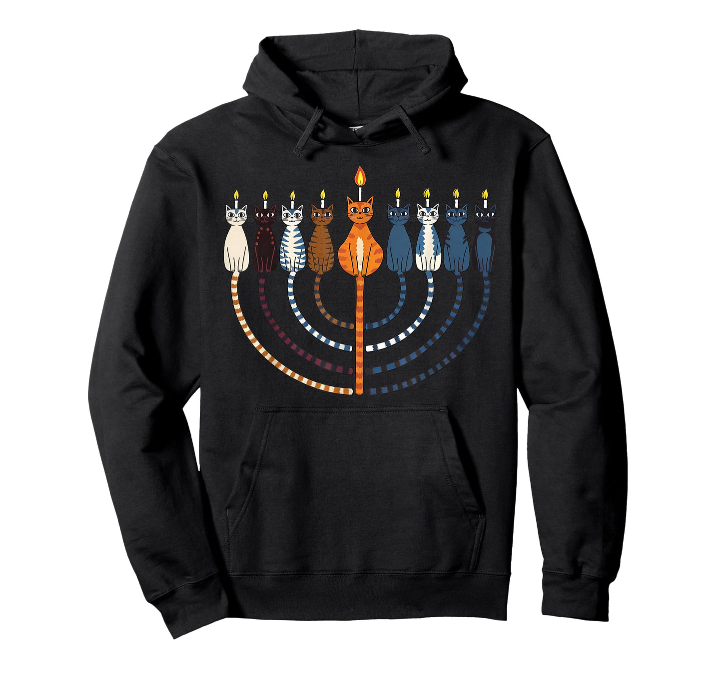 Funny Hanukkah Cat Menorah Meowzel Chanukah Jewish Holiday T-Shirt