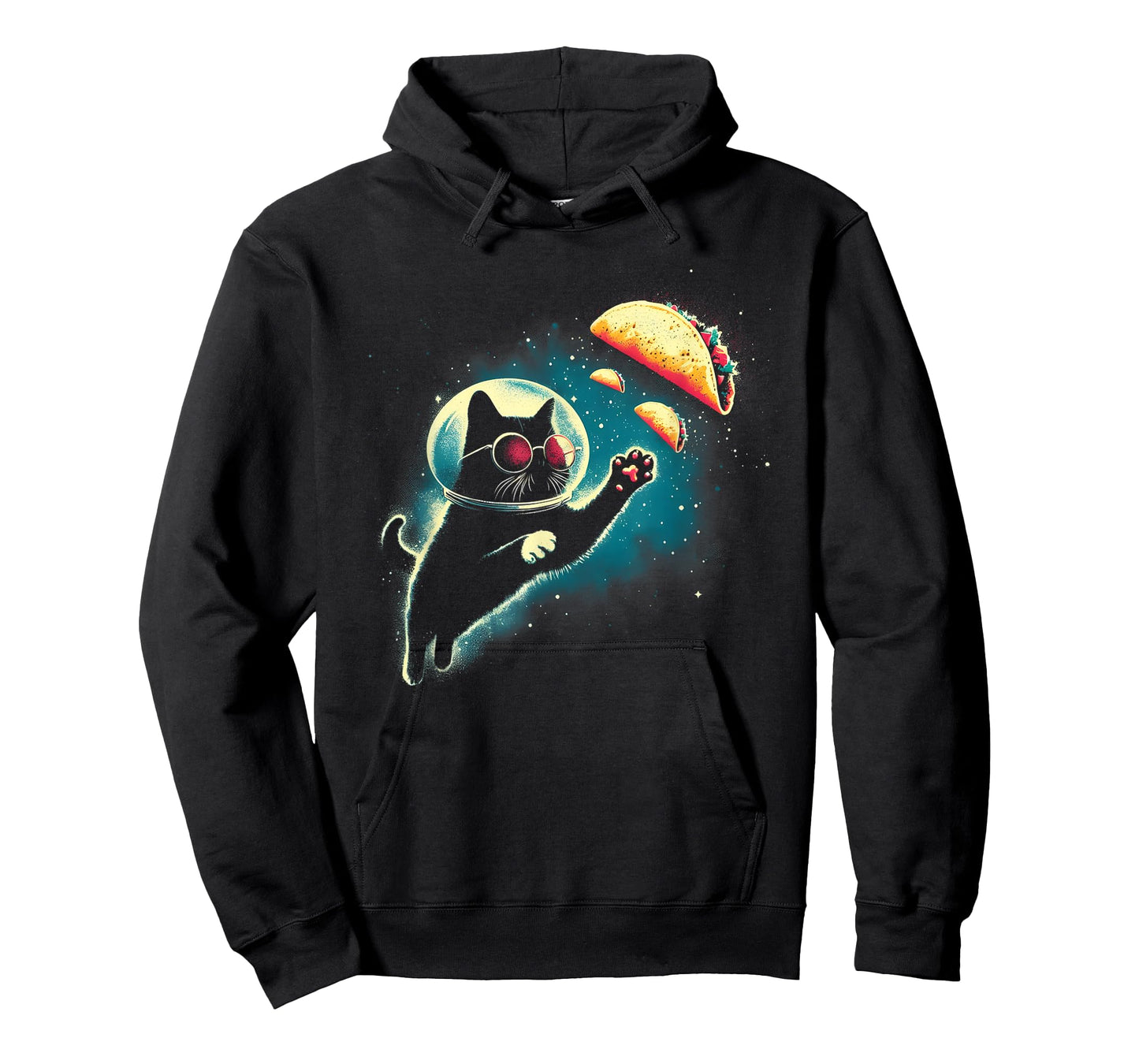 Cat In Space Grabs Tacos - Funny Kitten Space Taco Lover T-Shirt