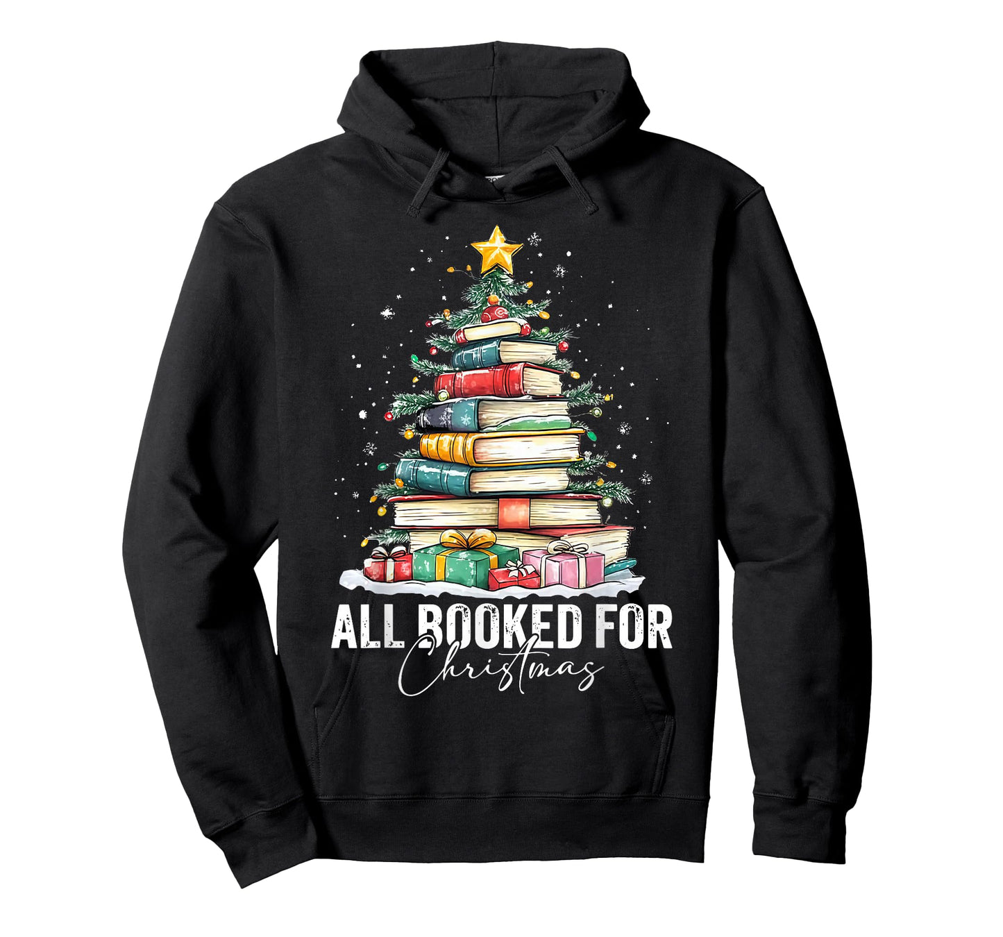 All Booked for Christmas Coquette Books Teacher Xmas Tree T-Shirt