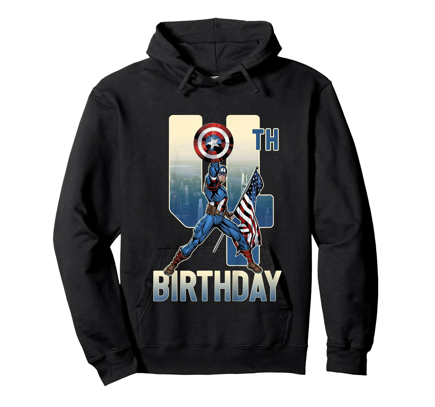 Kids Marvel Avengers Classic Captain America Epic 4th Birthday T-Shirt