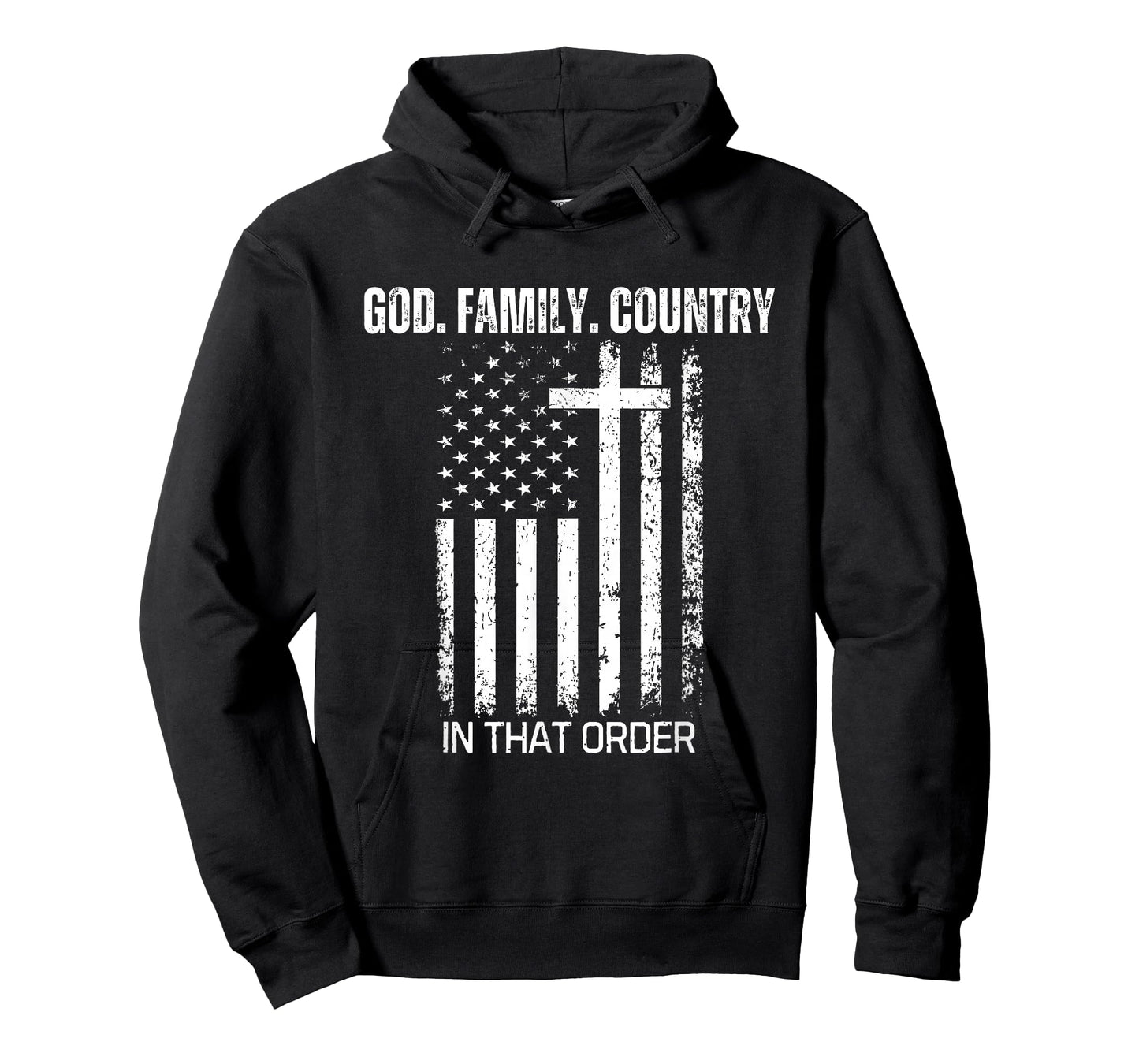God Family Country in That Order Patriotic Christian US Flag T-Shirt