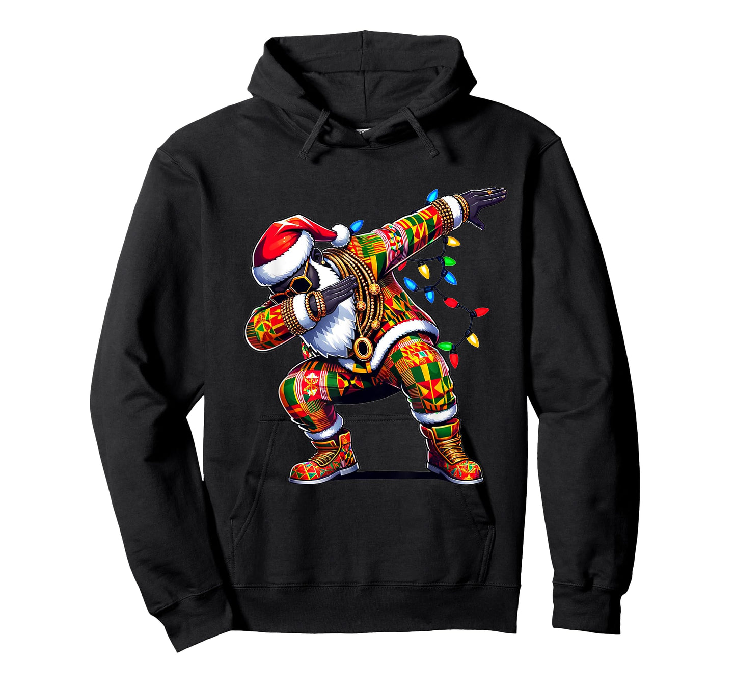Dabbing Black African American Santa Claus Hip hop Xmas PJS T-Shirt