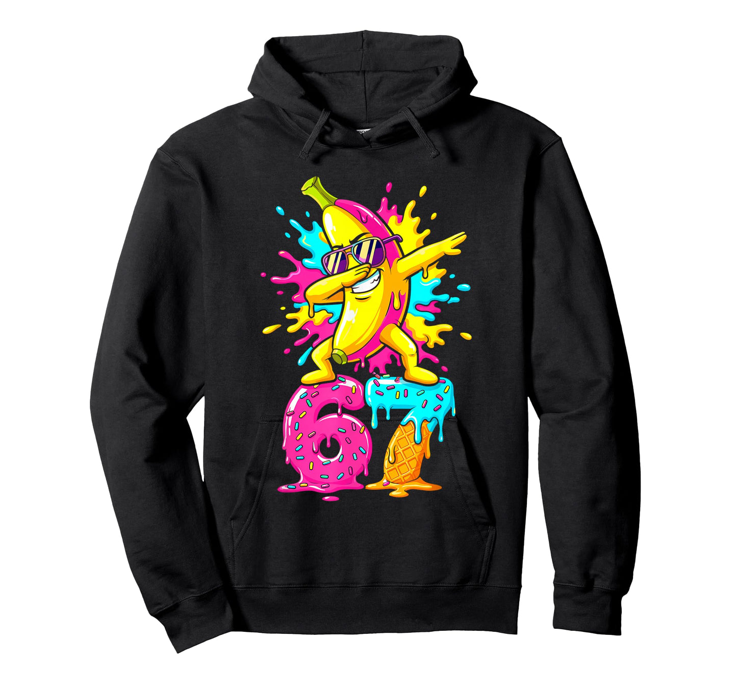 Funny 67 Baseball Ice Cream Six Seven Dabbing Banana T-Shirt
