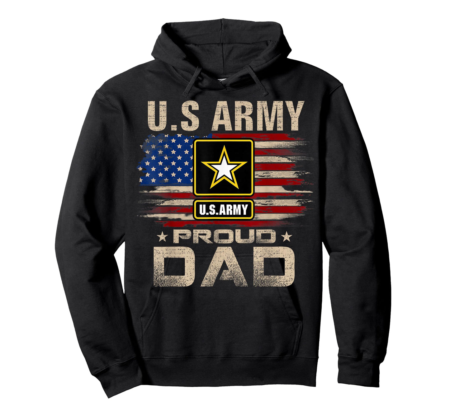Vintage U.S Army Proud Dad with American Flag T-Shirt