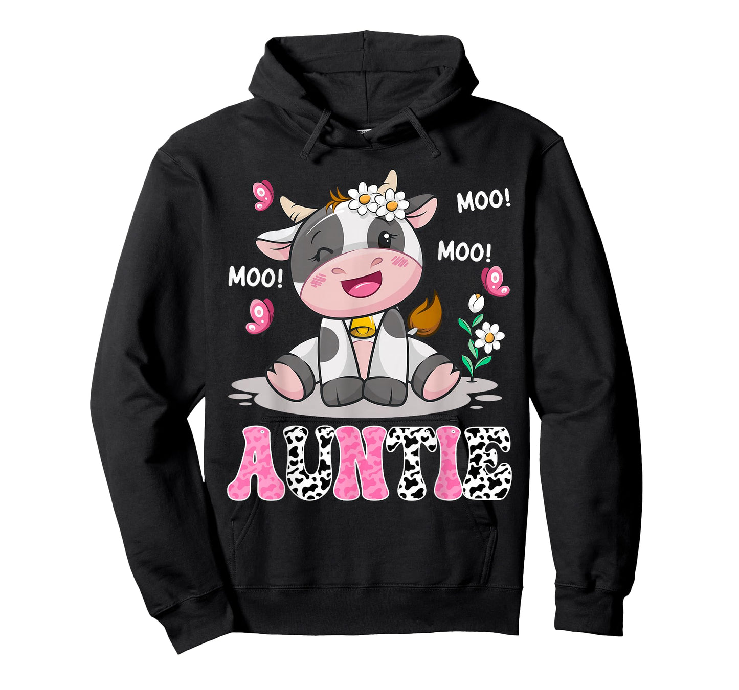 Auntie Cute Cow Moo Moo Farmer Birthday Family Matching T-Shirt