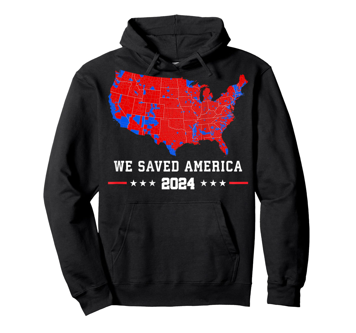 We Saved America Presidential Election Map 2024 (on back) T-Shirt