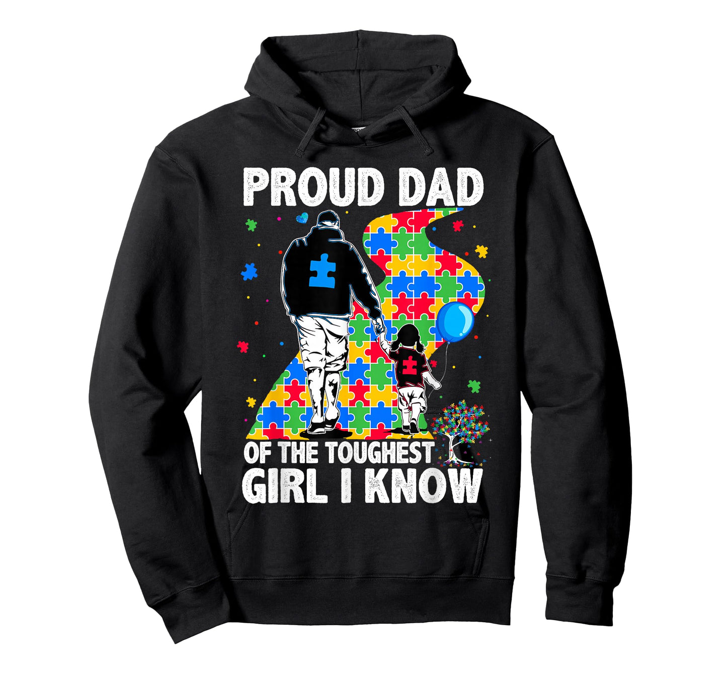 Proud Dad of The Toughest Girl Dad Men Kids Autism Awareness T-Shirt
