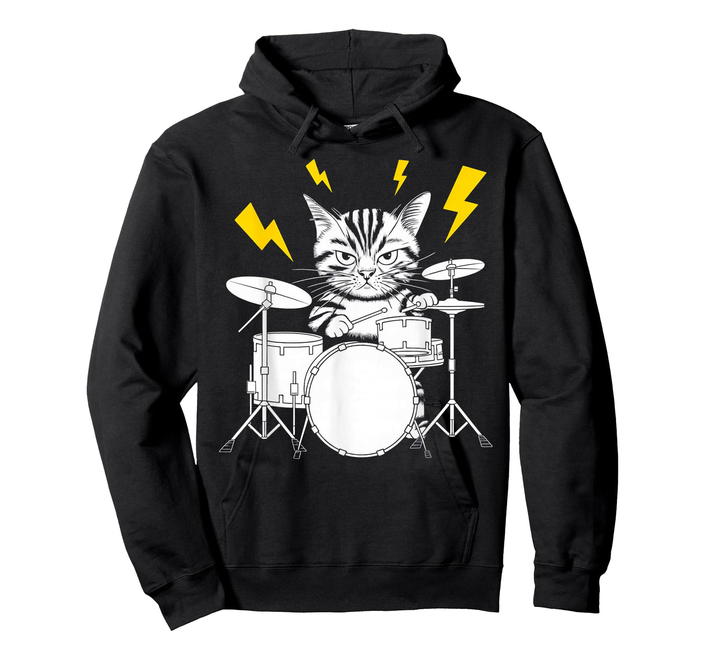 Rockstar Drummer Cat on Cat Drums T-Shirt