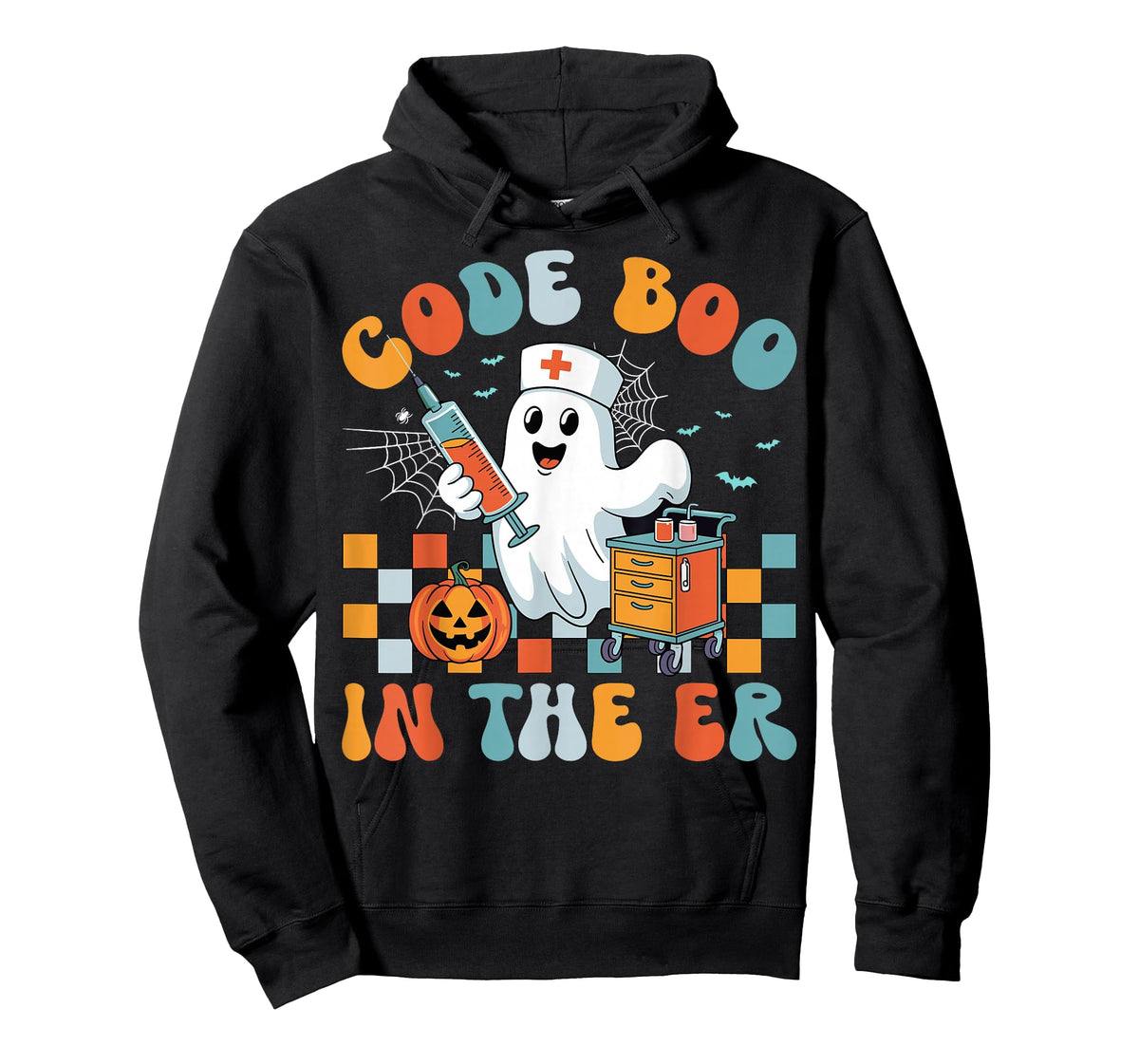 Spooky Halloween Emergency Room Nurse - Code Boo In The ER T-Shirt