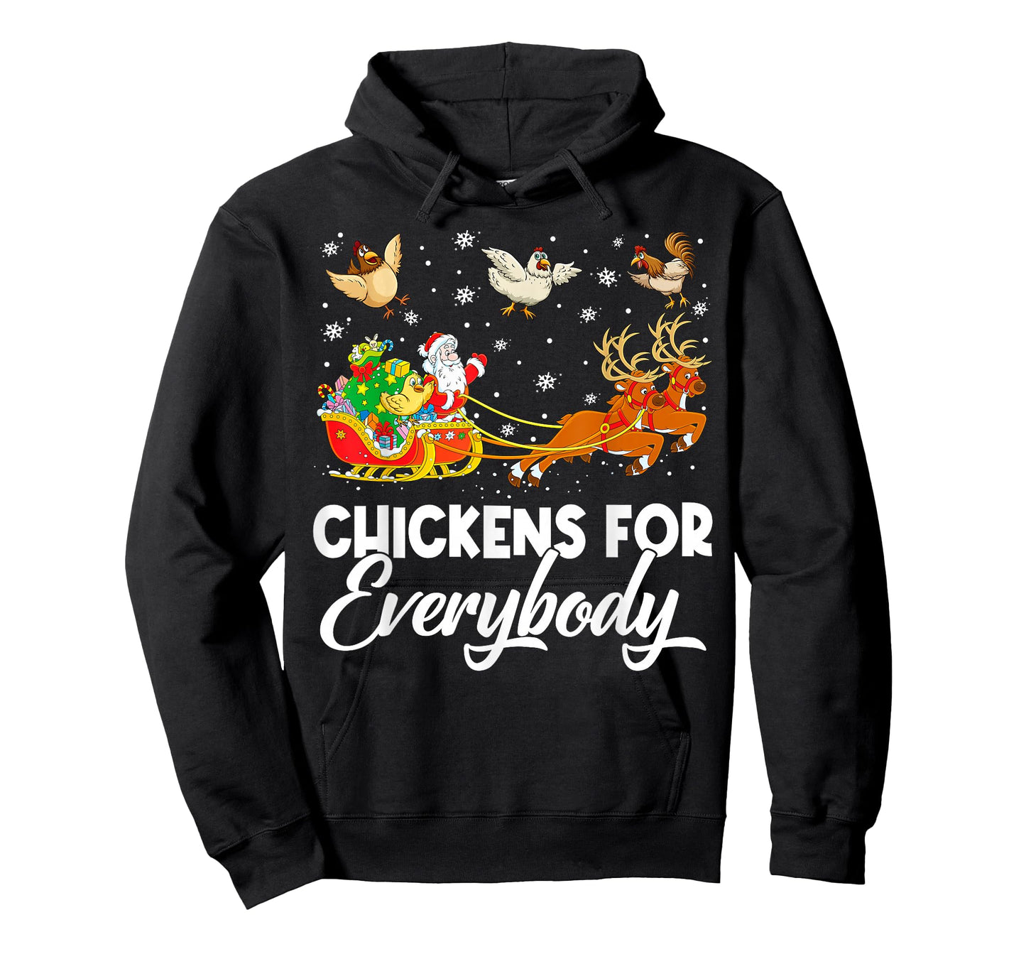 Chickens for Everybody Santa Sleigh Merry Christmas Pajamas T-Shirt