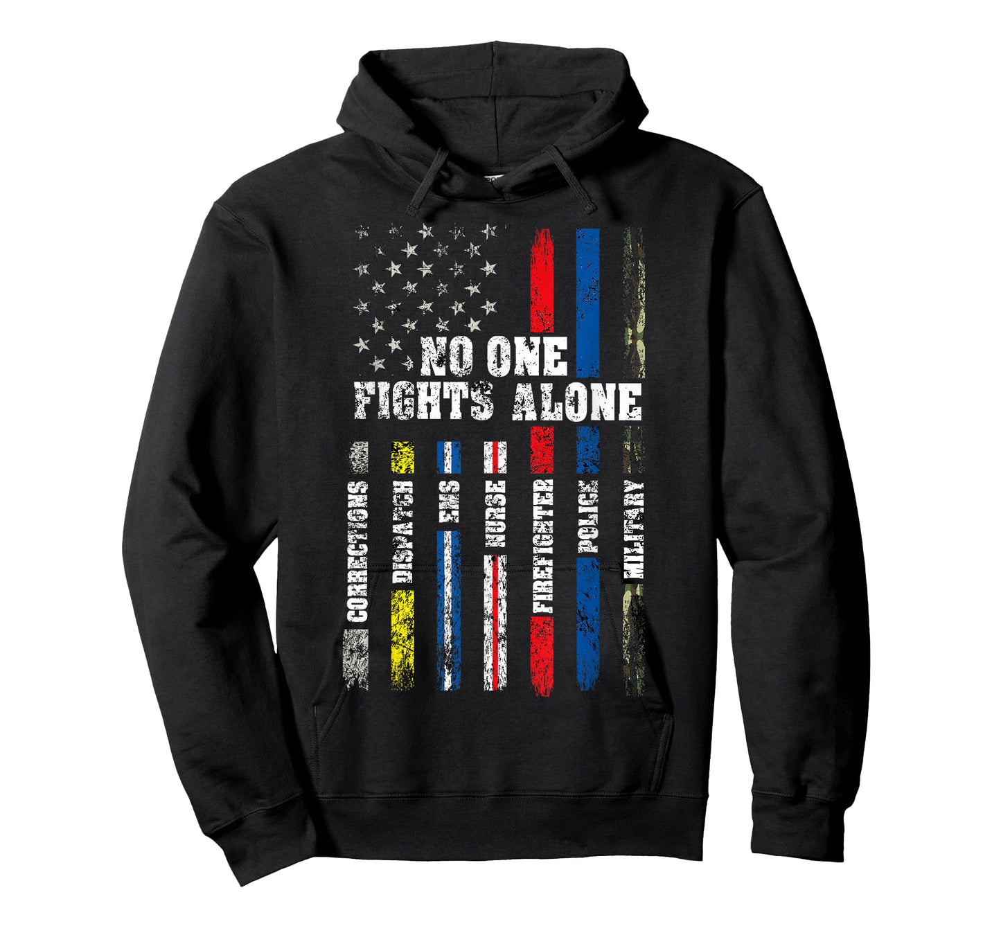 AMERICAN Flag Thin Line Police Fire Military Nurse Responder T-Shirt