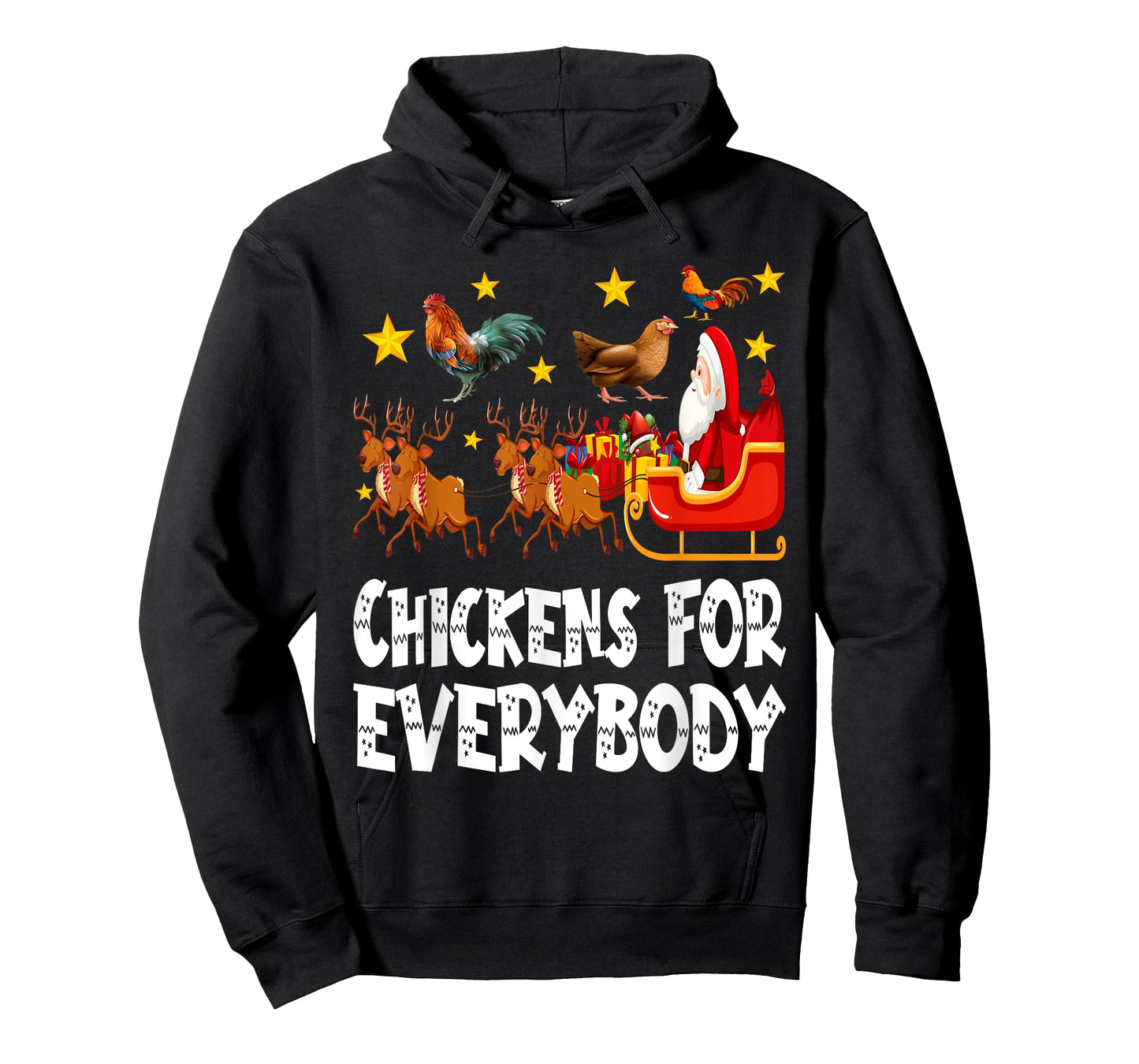 Chickens For Everybody Christmas Chicken Funny Xmas Santa T-Shirt