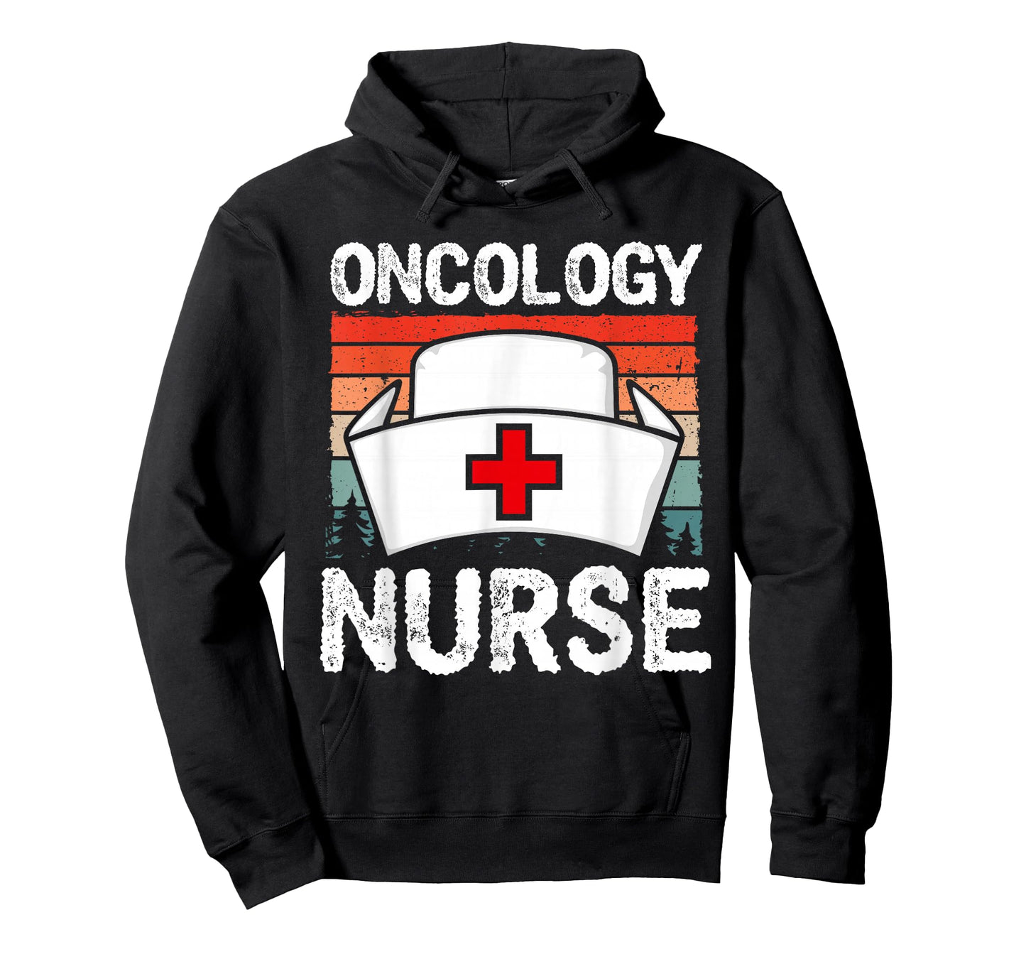 Cute Oncology Nurse Vintage Sunset Medical Nursing Scrubs T-Shirt