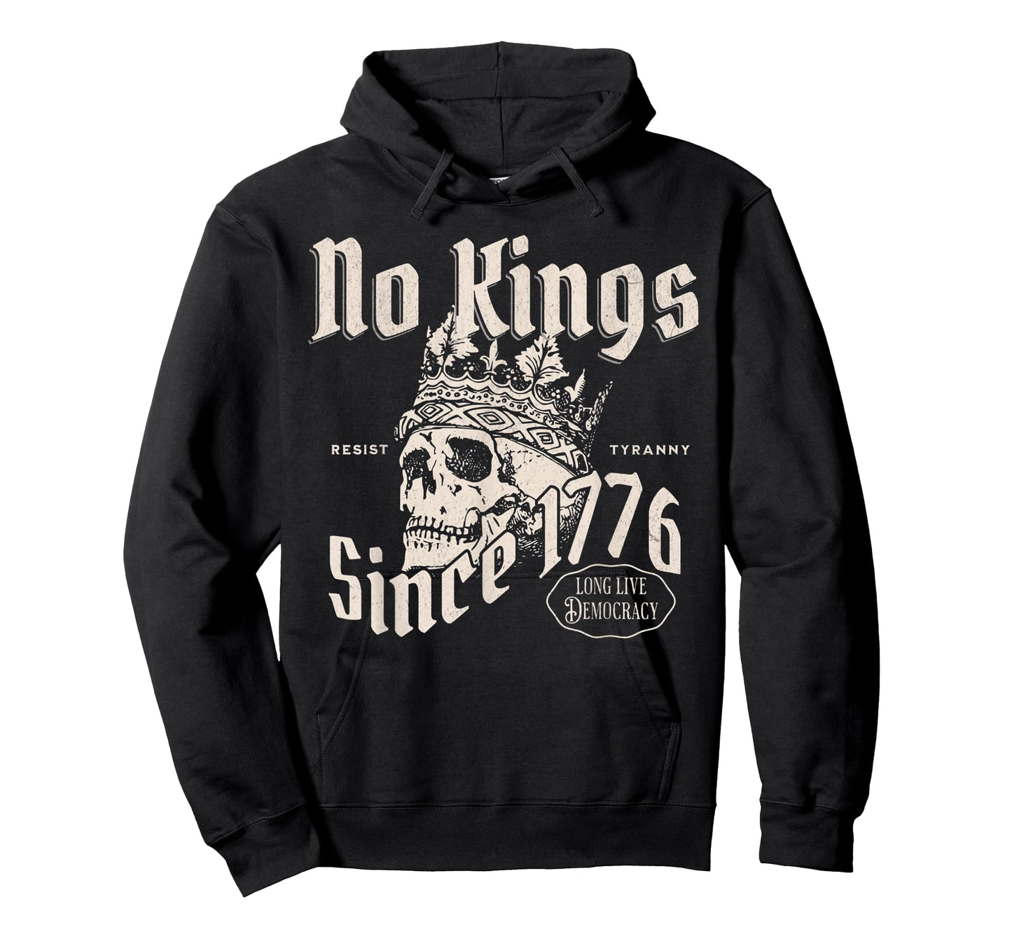 No Kings in America Since 1776 Patriotic 4th of July Skull T-Shirt