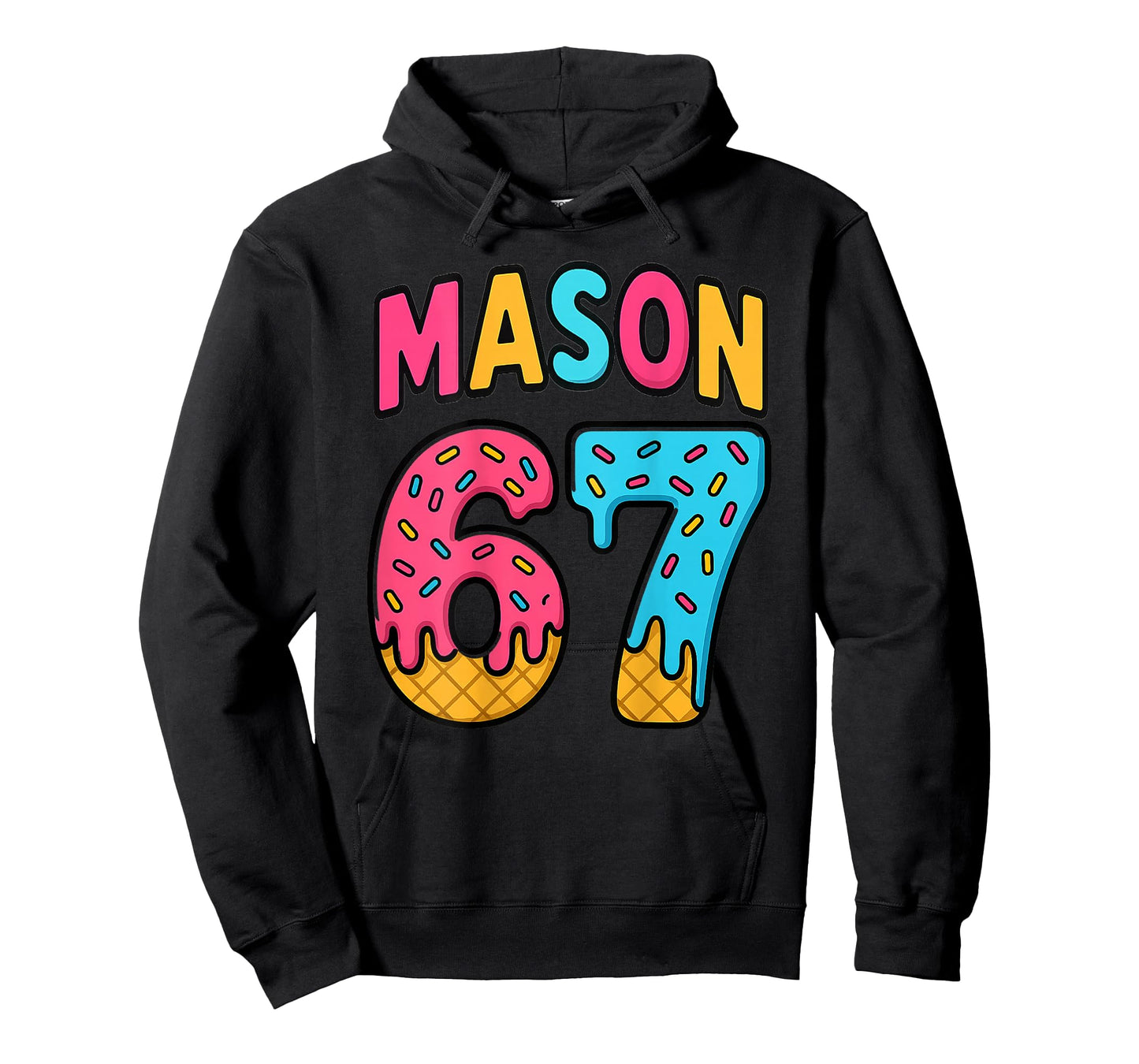 Mason 67 Ice Cream Meme Funny Six Seven (On Back) T-Shirt