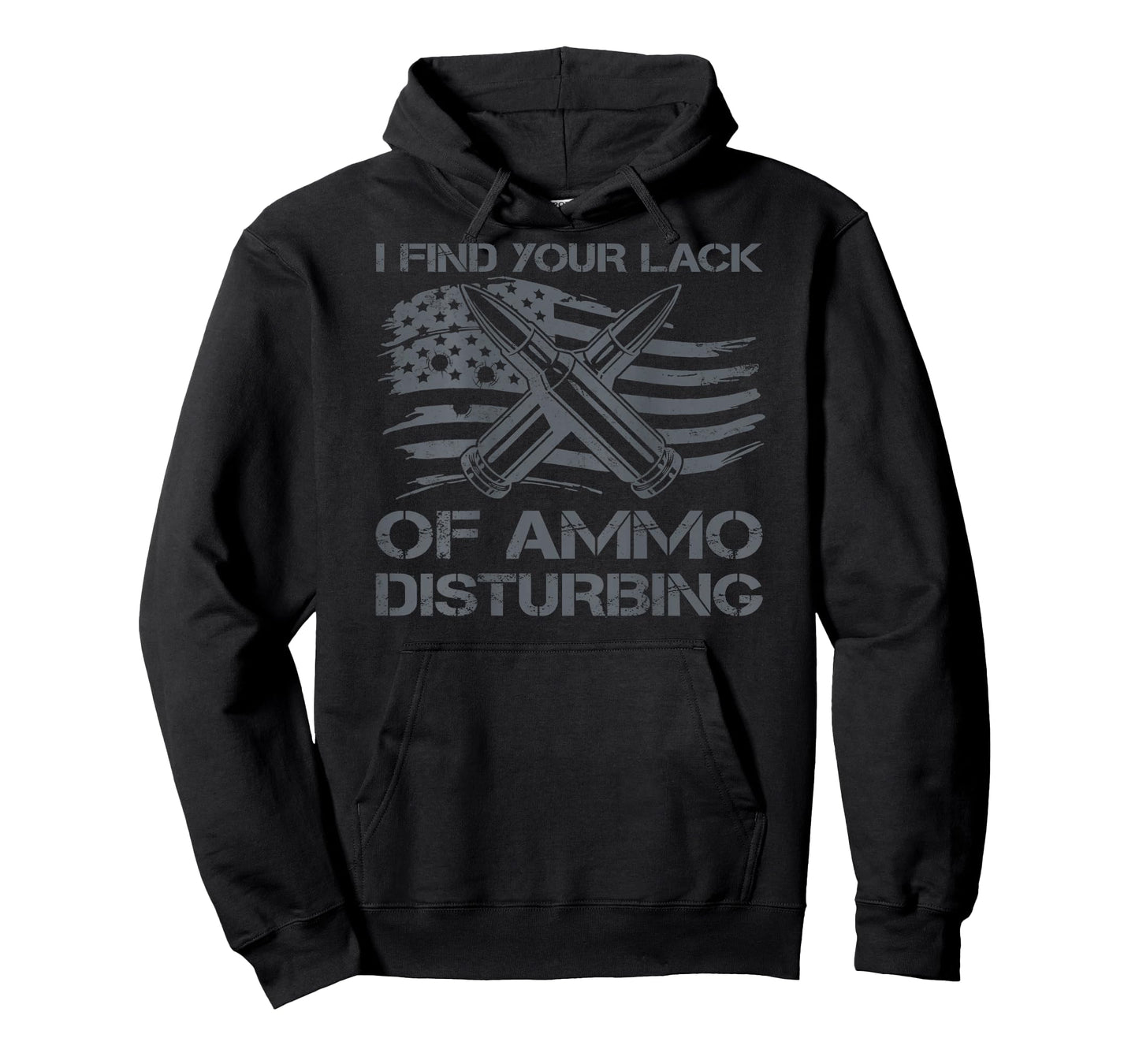 I Find Your Lack Of Ammo Disturbing Bullets USA Flag (BACK) T-Shirt
