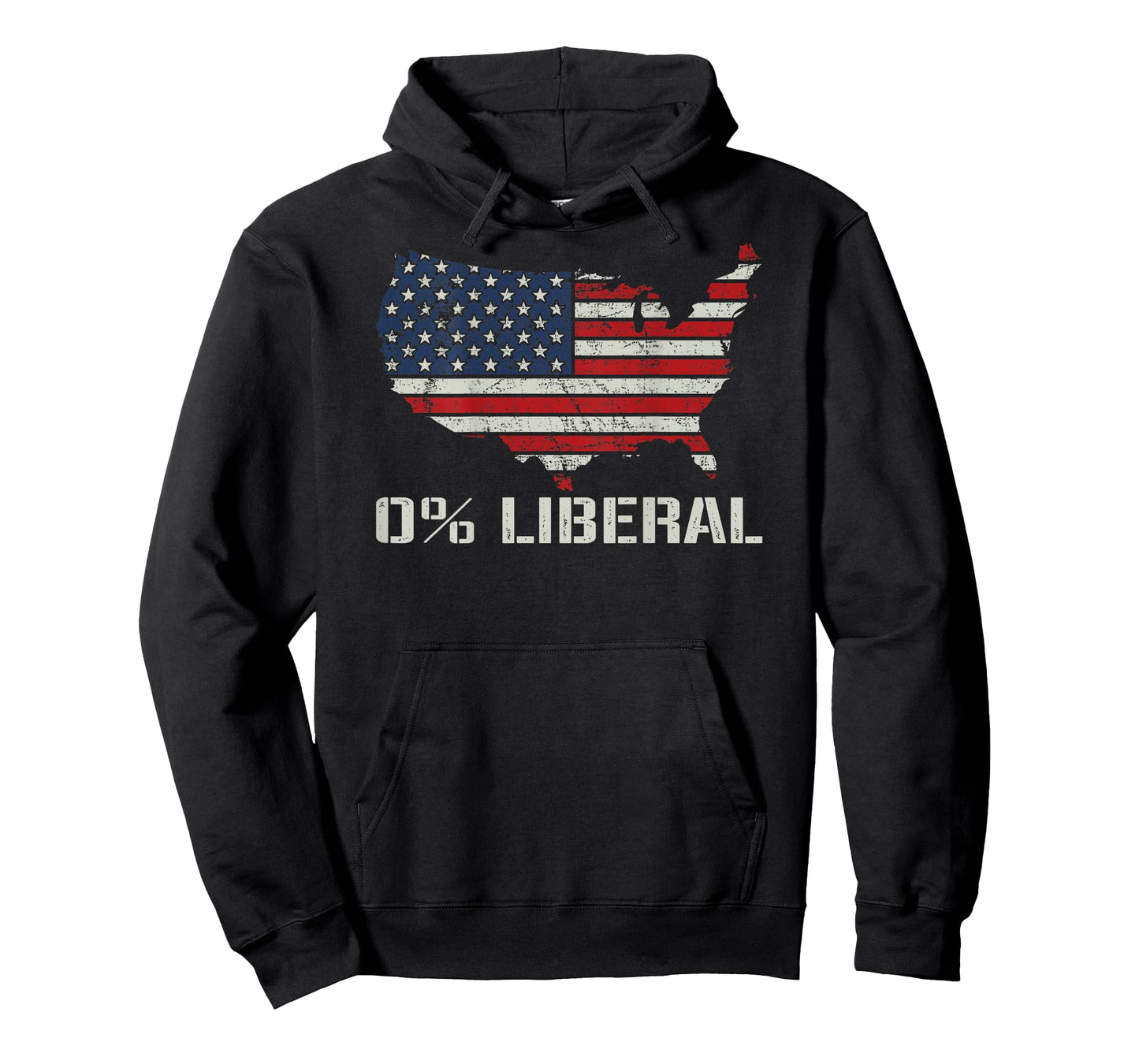 American Flag 0% Liberal - Funny Republican USA Flag (Back) T-Shirt