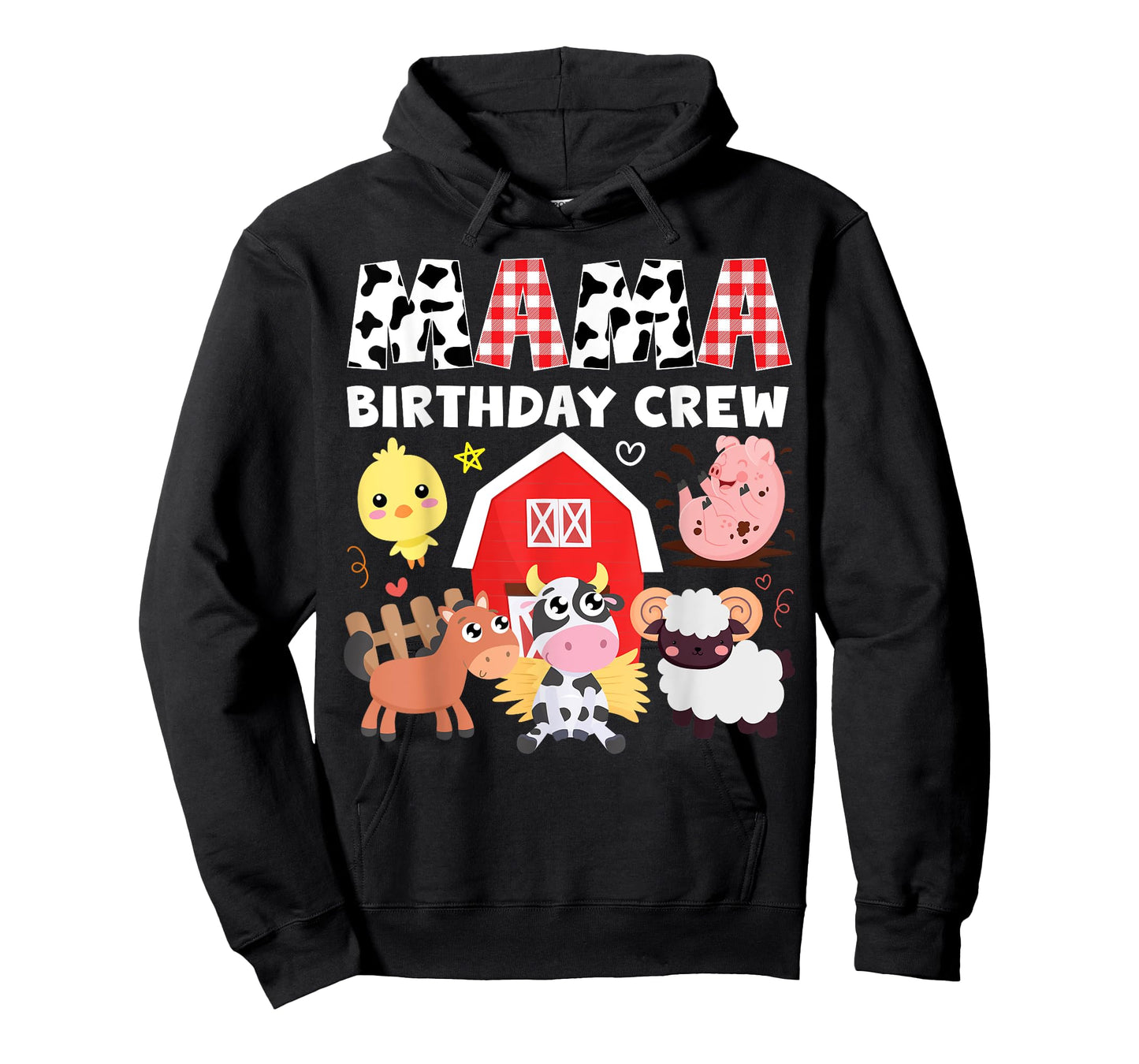 Cow Mama Birthday Crew Farm Theme Animals Birthday Party T-Shirt