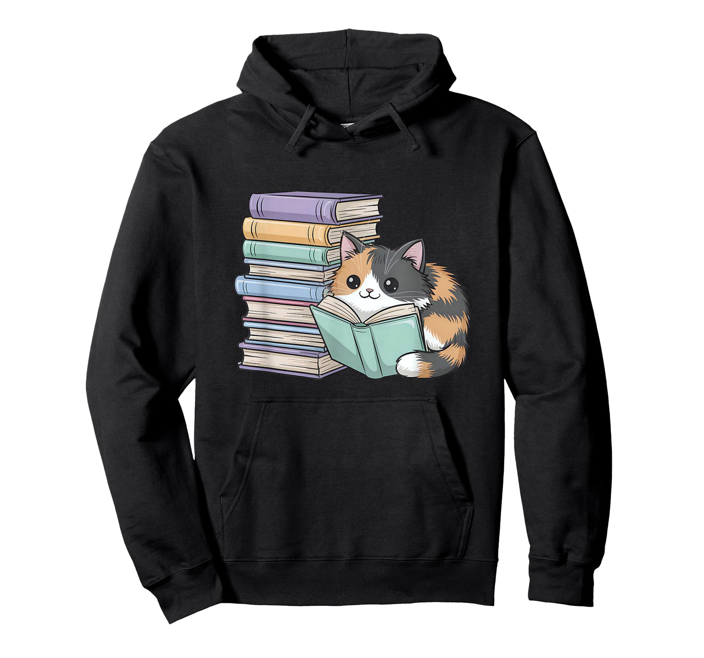 Cat On Books Pets Cats Reading Book Nerd Read Reader Bookcat T-Shirt