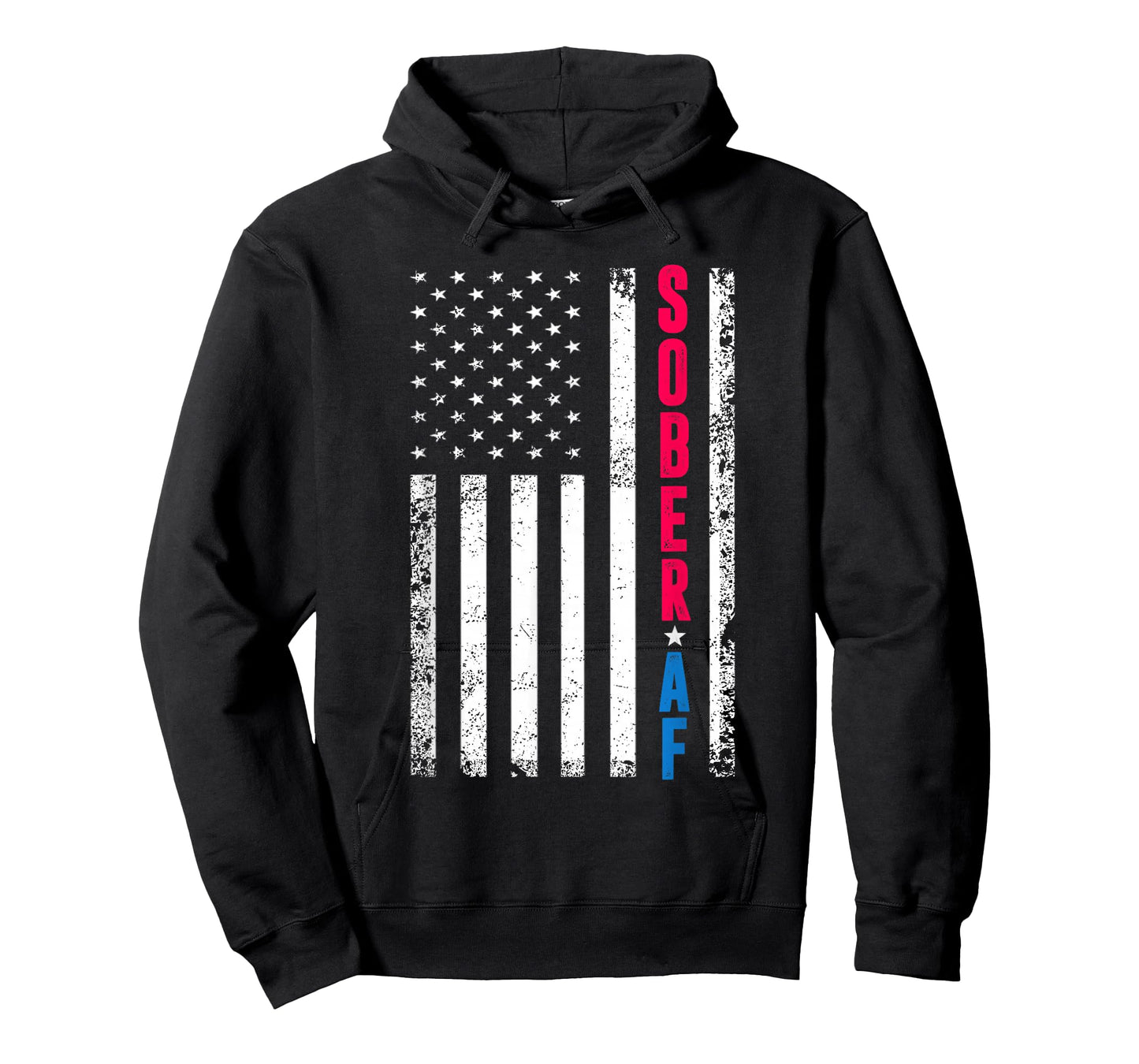 Sober AF US Flag Support Sobriety Cause, Recovery Sober T-Shirt