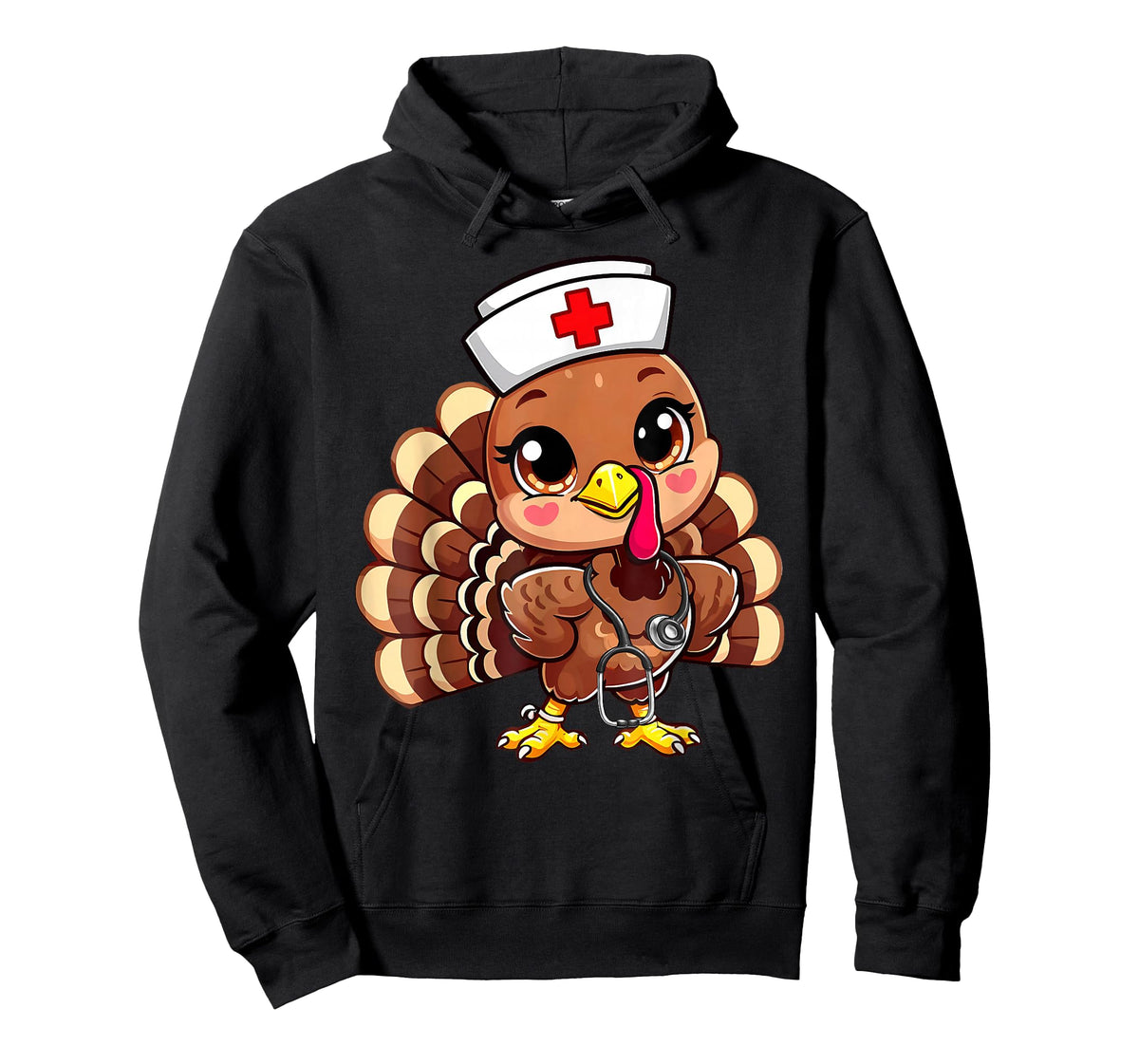 Thanksgiving Autumn Turkey Nurse Thankful Grateful Blessed T-Shirt