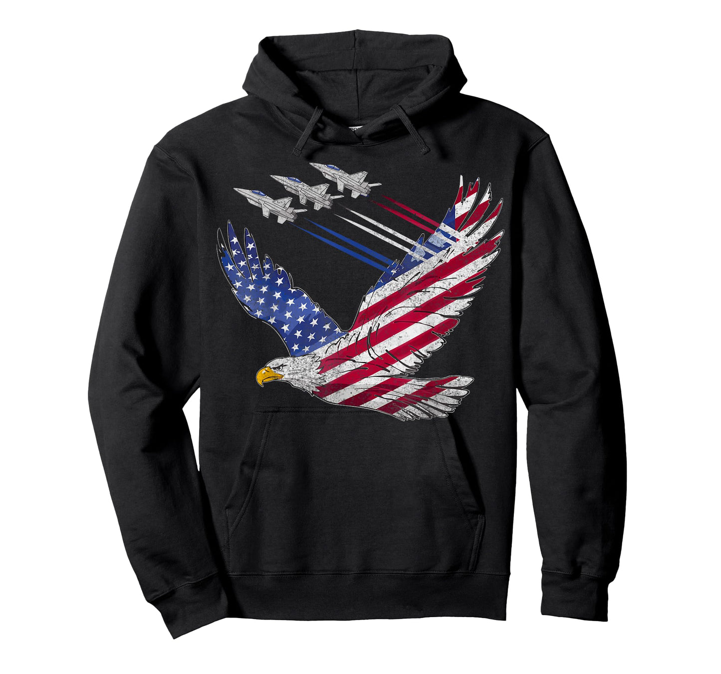 Patriotic Eagle with American Flag and Fighter Jets T-Shirt