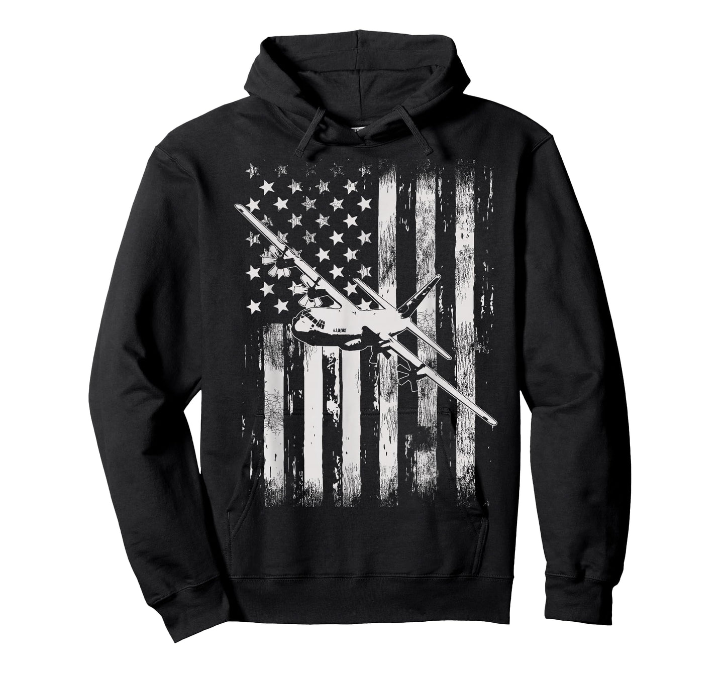 C-130 Hercules Military Aircraft American Flag T-Shirt