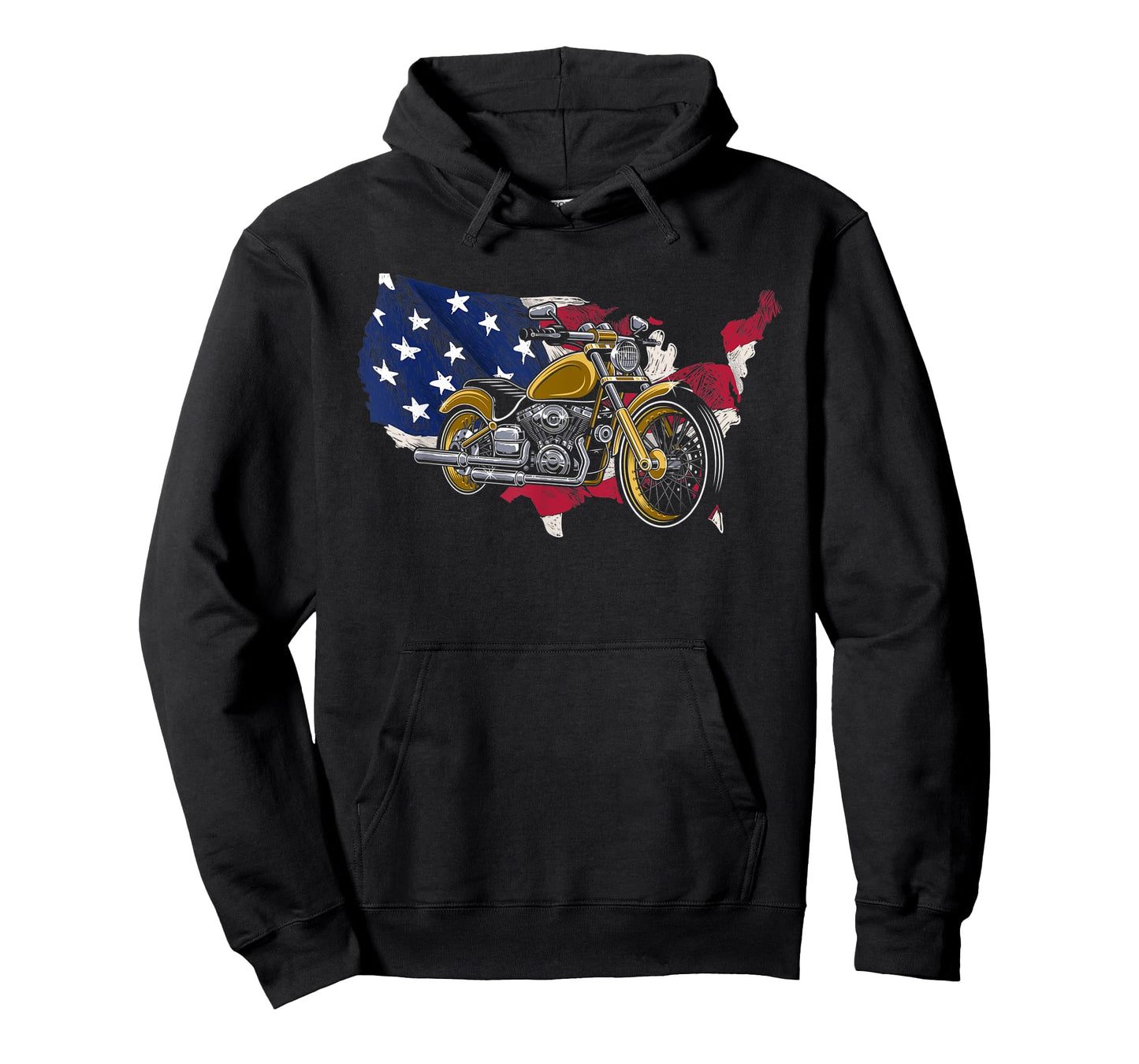 America Motorcycle Rider USA Flag Biking Patriotic Biker T-Shirt